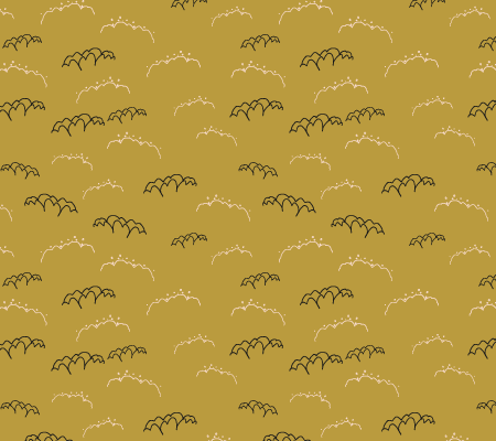 Bold Floral Pattern - mustard yellow clouds