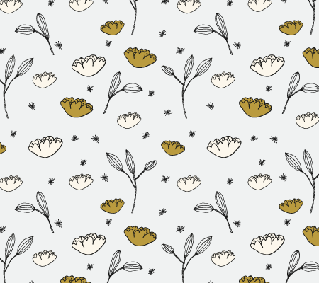 Bold Floral Pattern - peonies and inky leaves