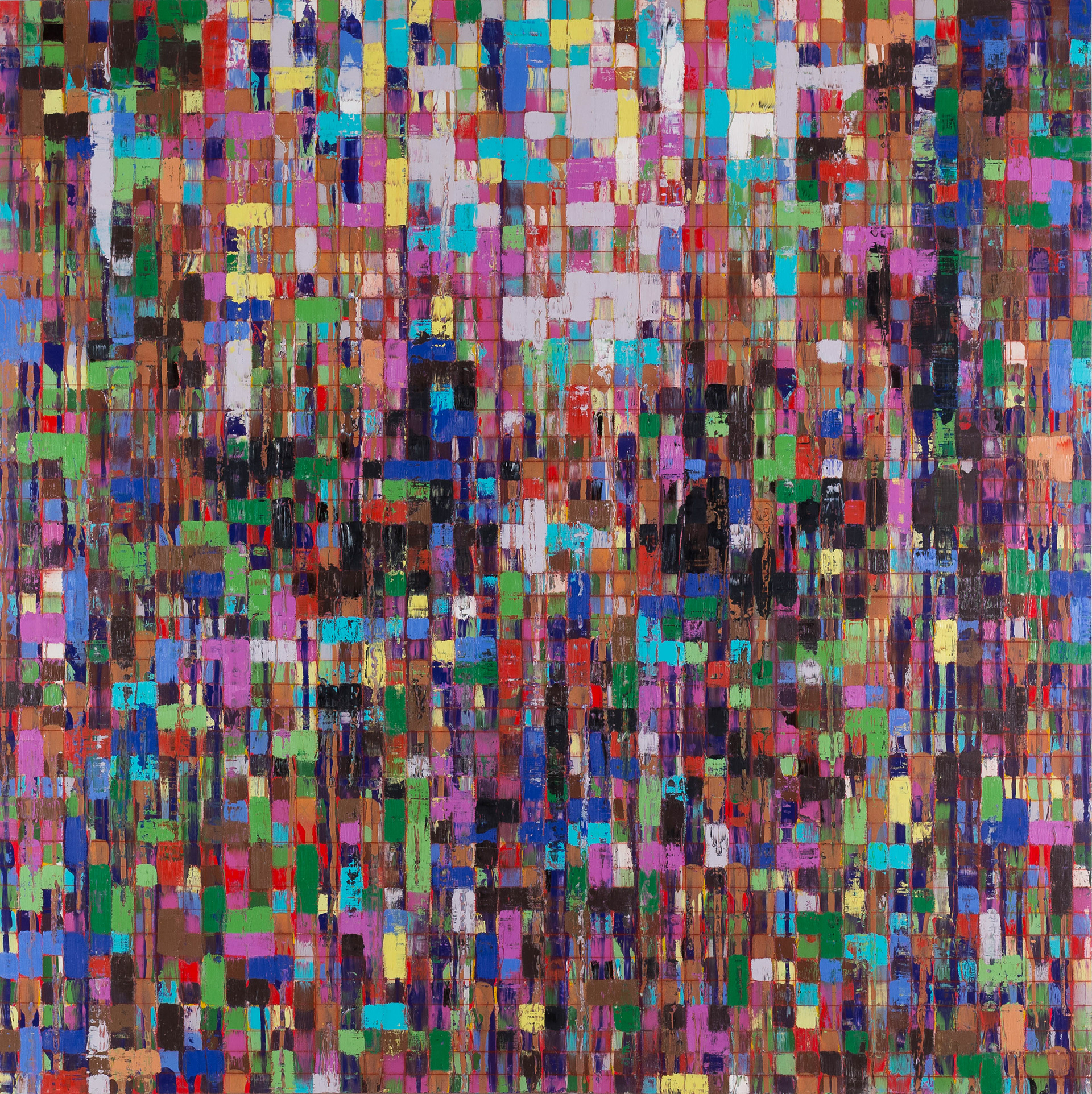 2304.18.2 - oils, acrylic, chalk on panel - 48"x48" 2018