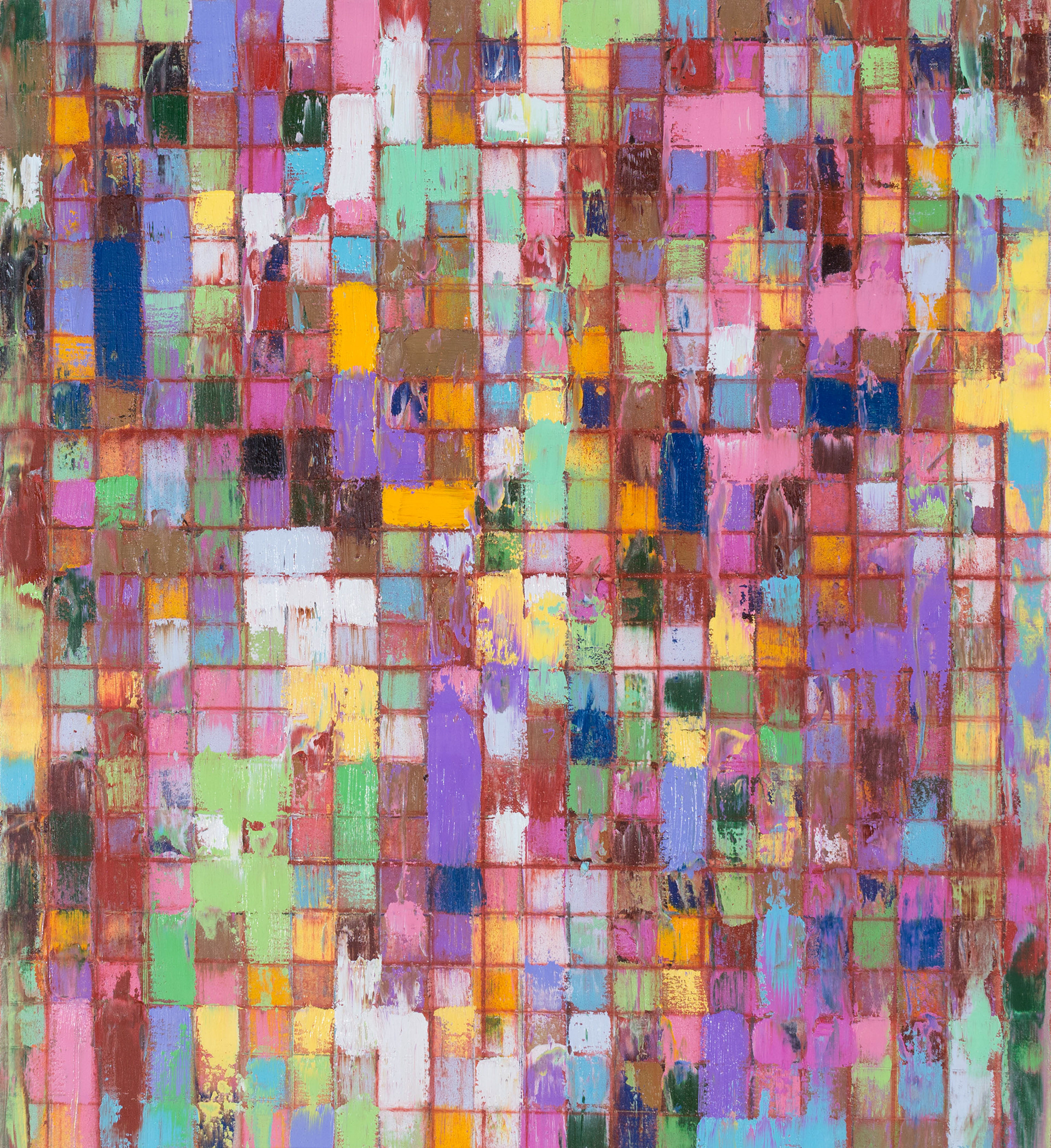 528.18.01 - oil, acrylic, chalk, on panel, 12"x12", 2018