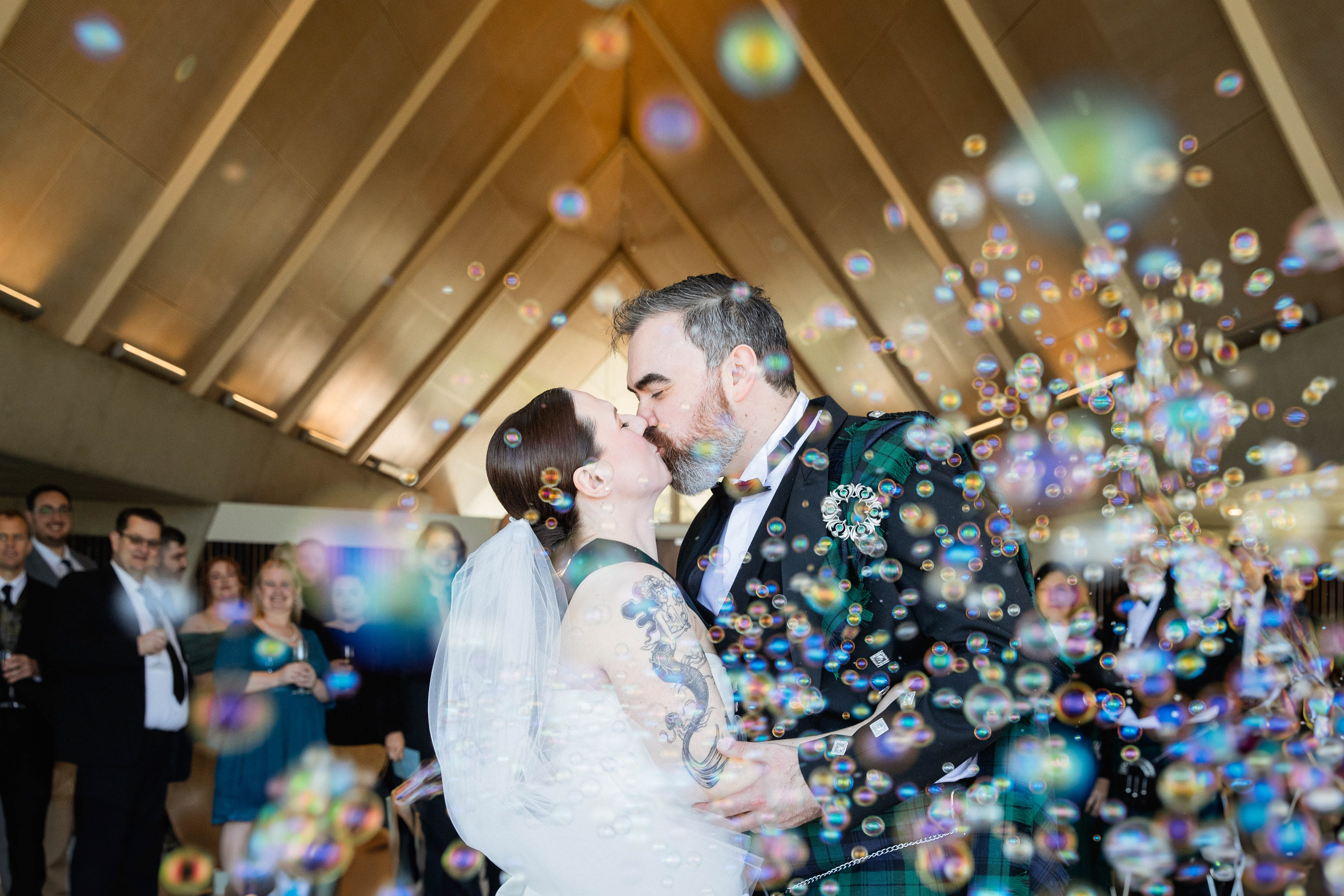 Wedding Ceremony at Margaret Whitlam Pavilion, National Arboretum Canberra. Captured by Olia Photography.