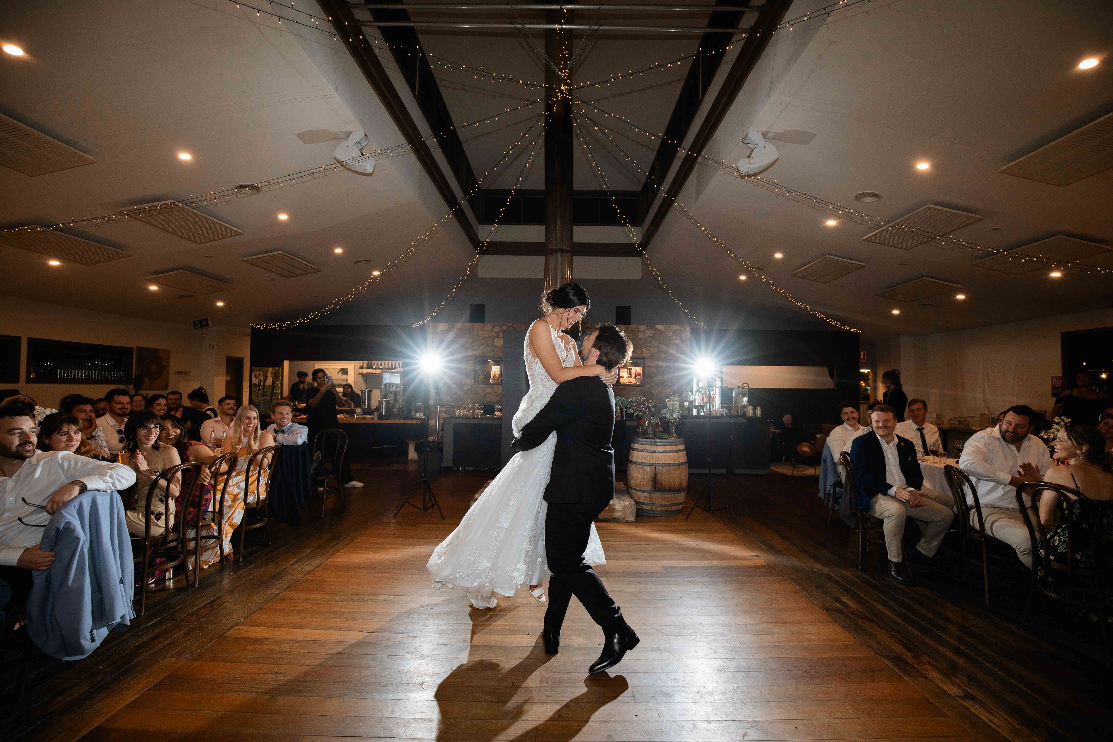 Wedding dance at Lake George Winery. Captured by Olia Photography.