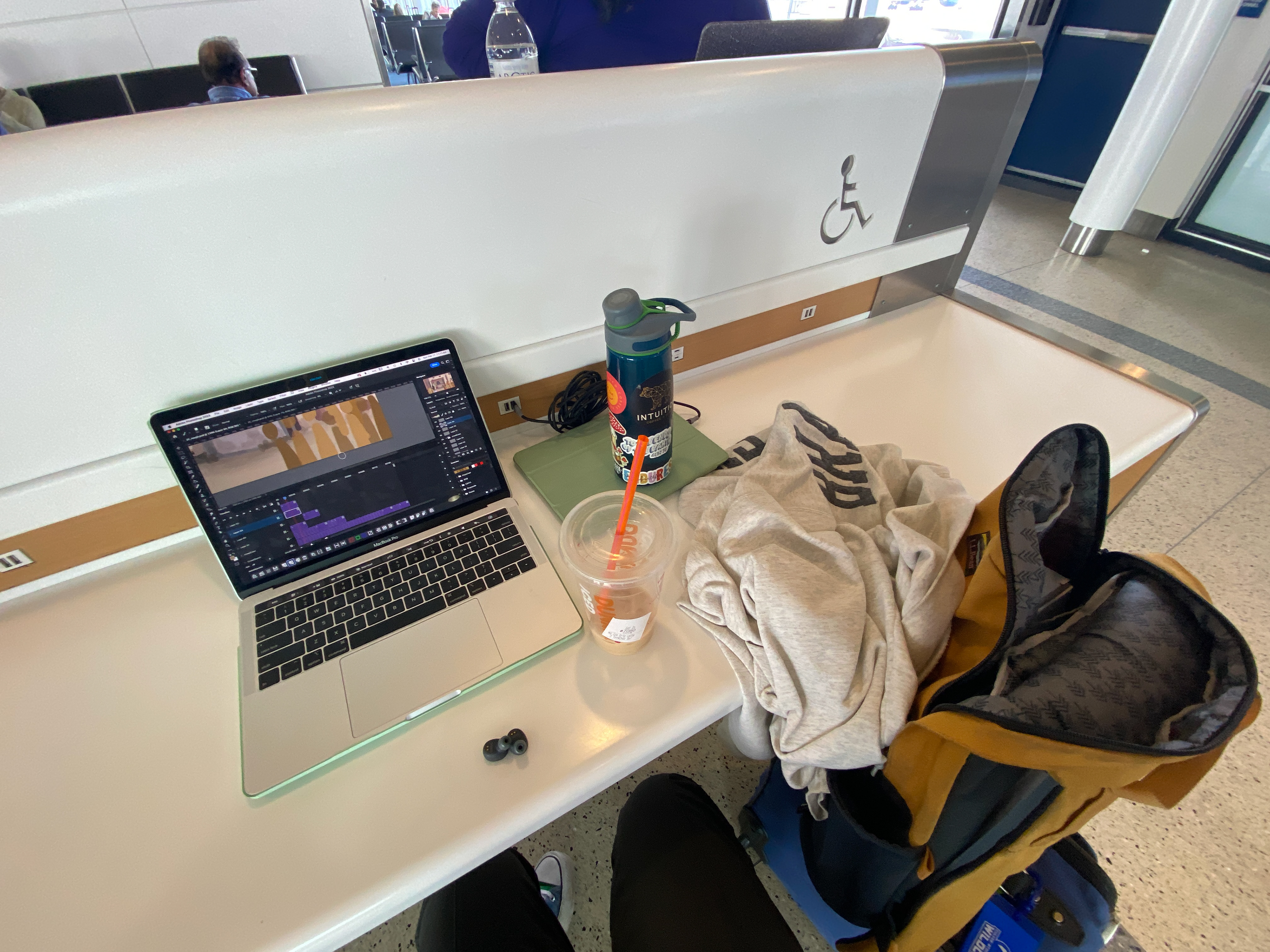 working on my film at O'Hare