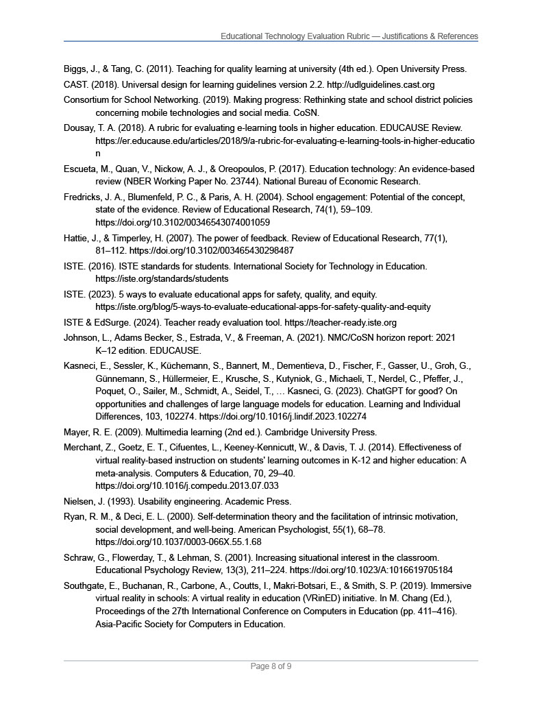 Evaluation Rubric