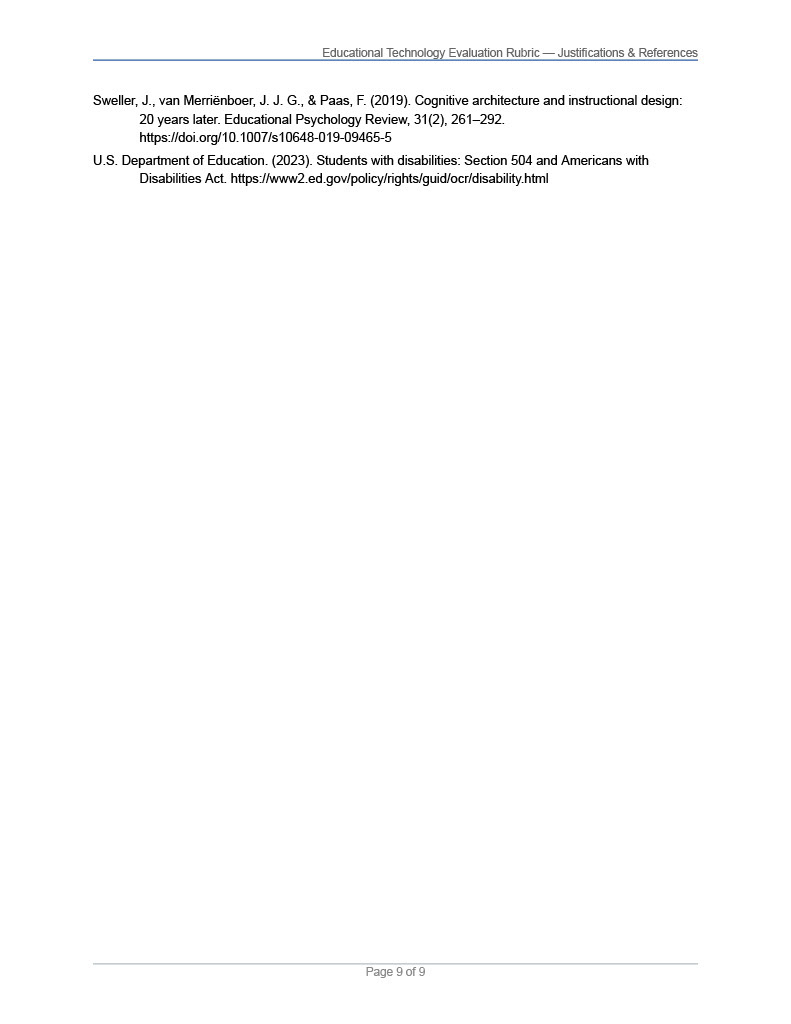 Evaluation Rubric
