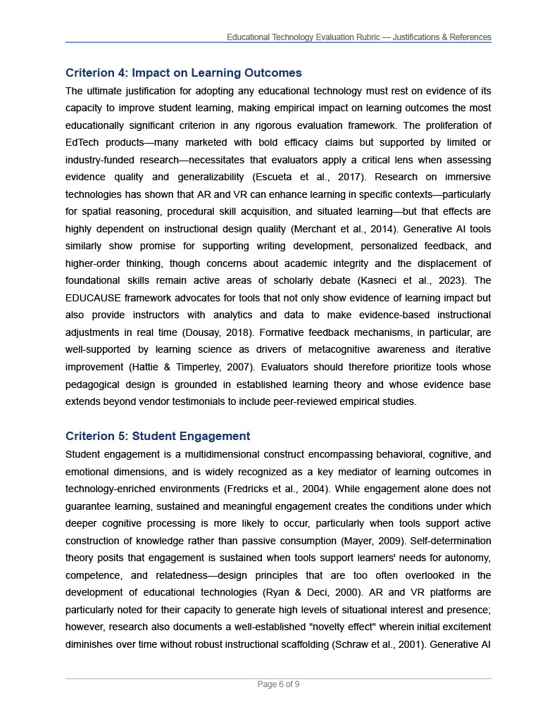 Evaluation Rubric