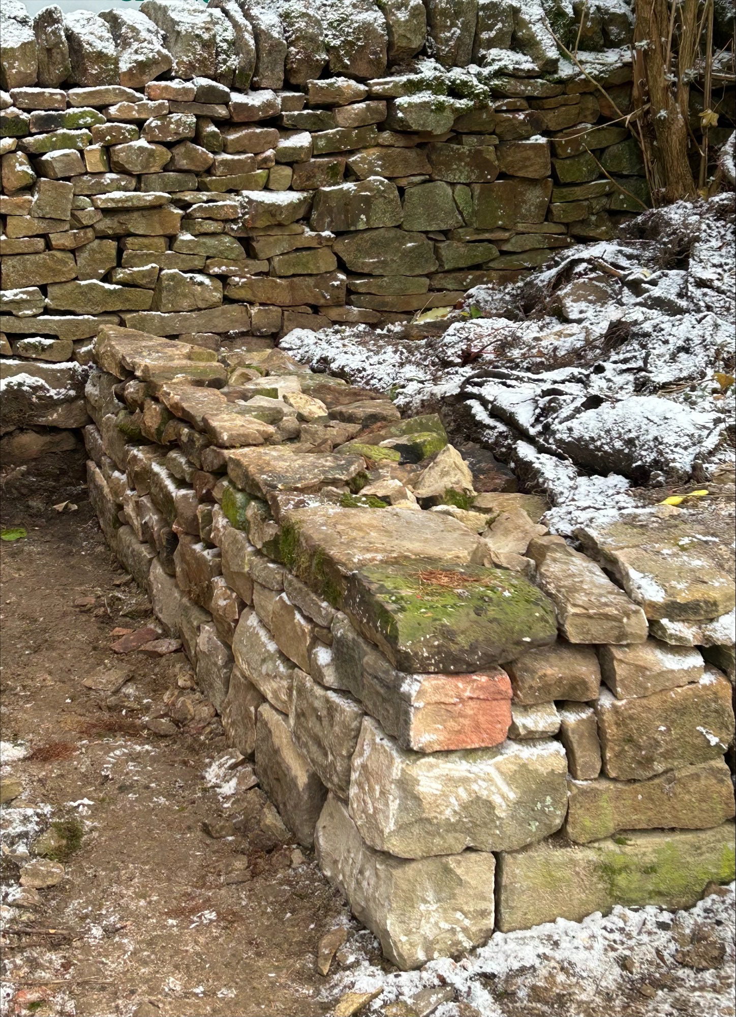 Small drystone retaining wall