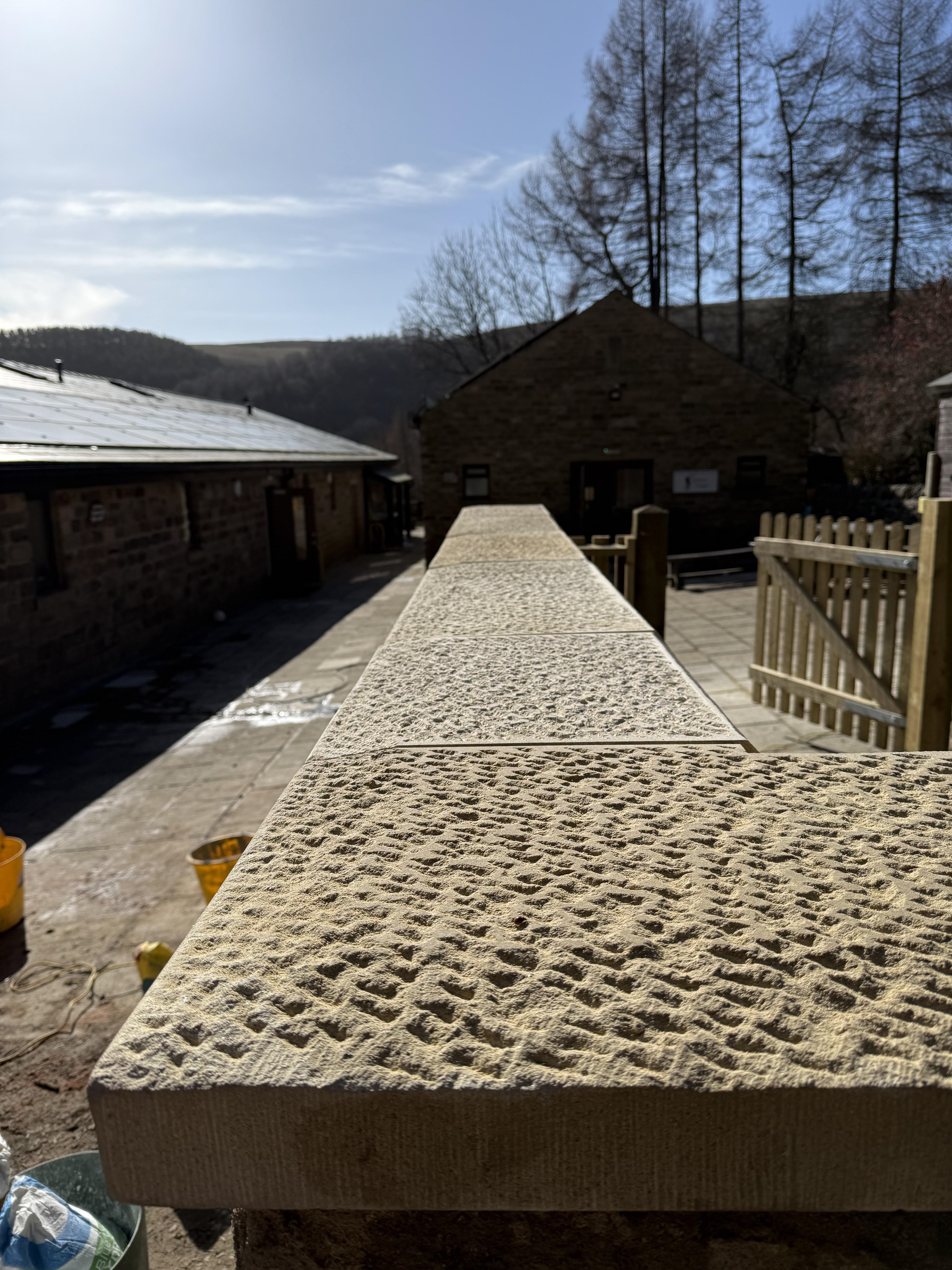 Tooled gritstone coping