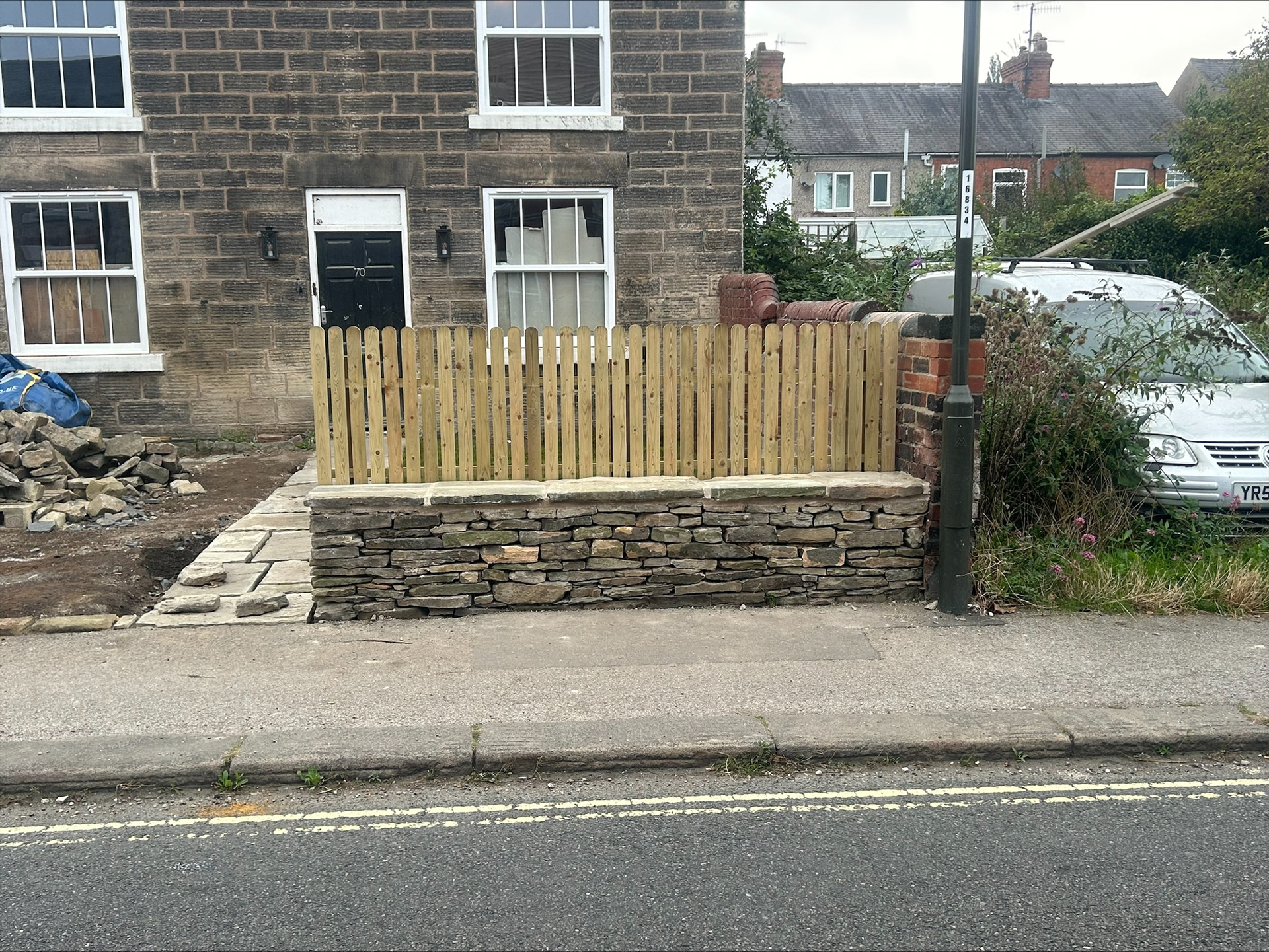 Gritstone garden wall - Chesterfield
