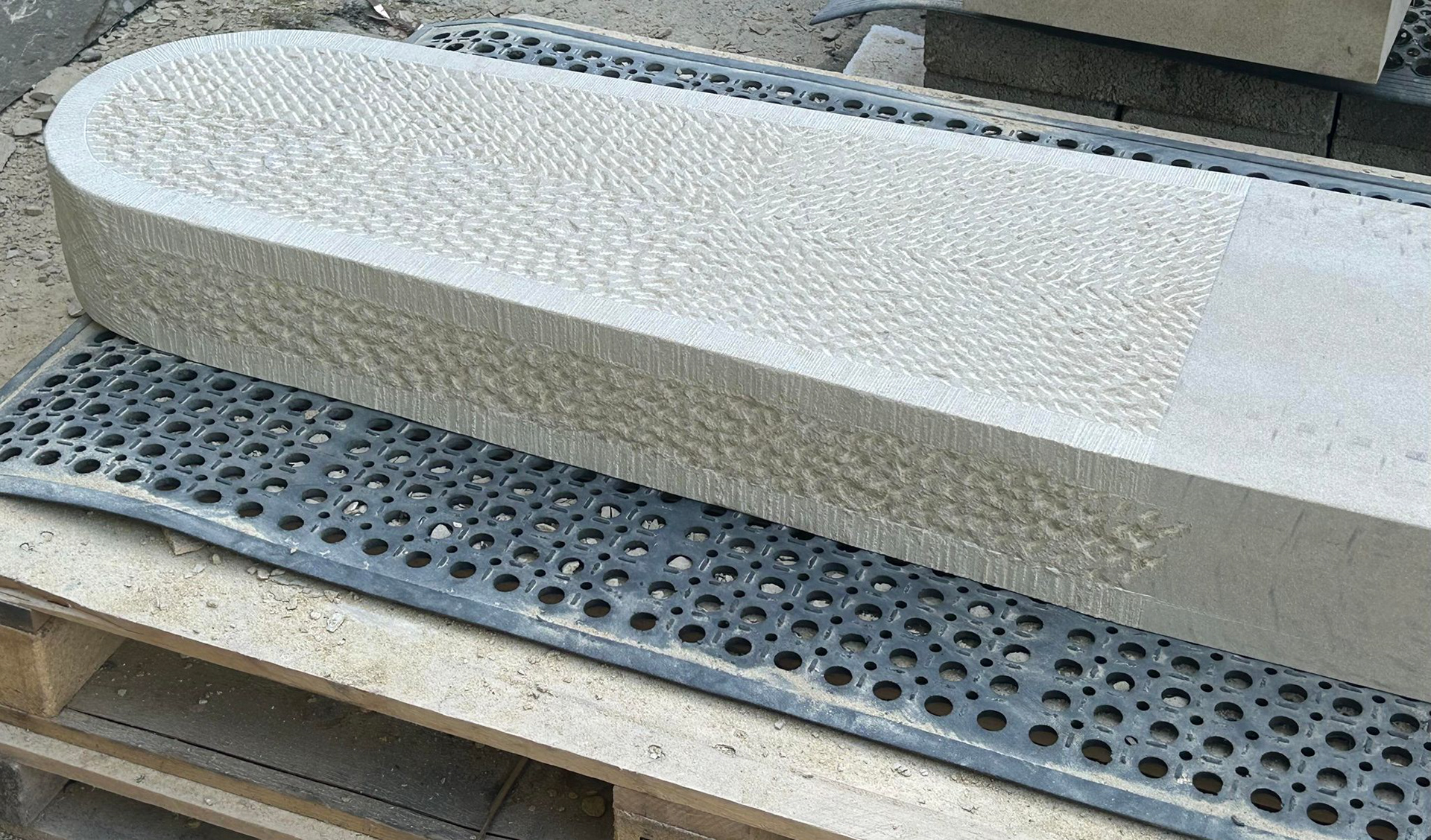 Formal gritstone gatepost