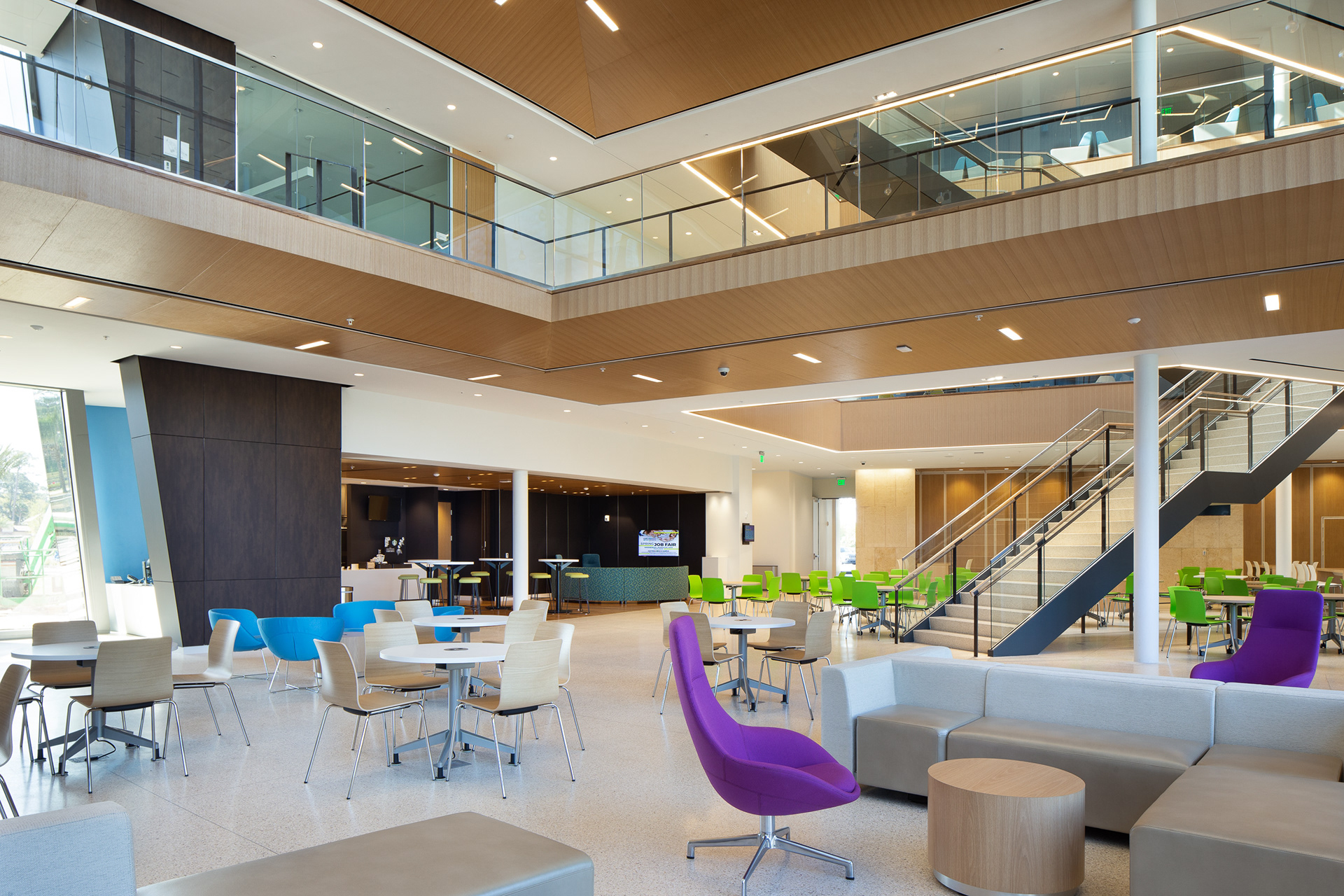 Central atrium at the L. Gale Lemerand Student Center, Daytona State College.