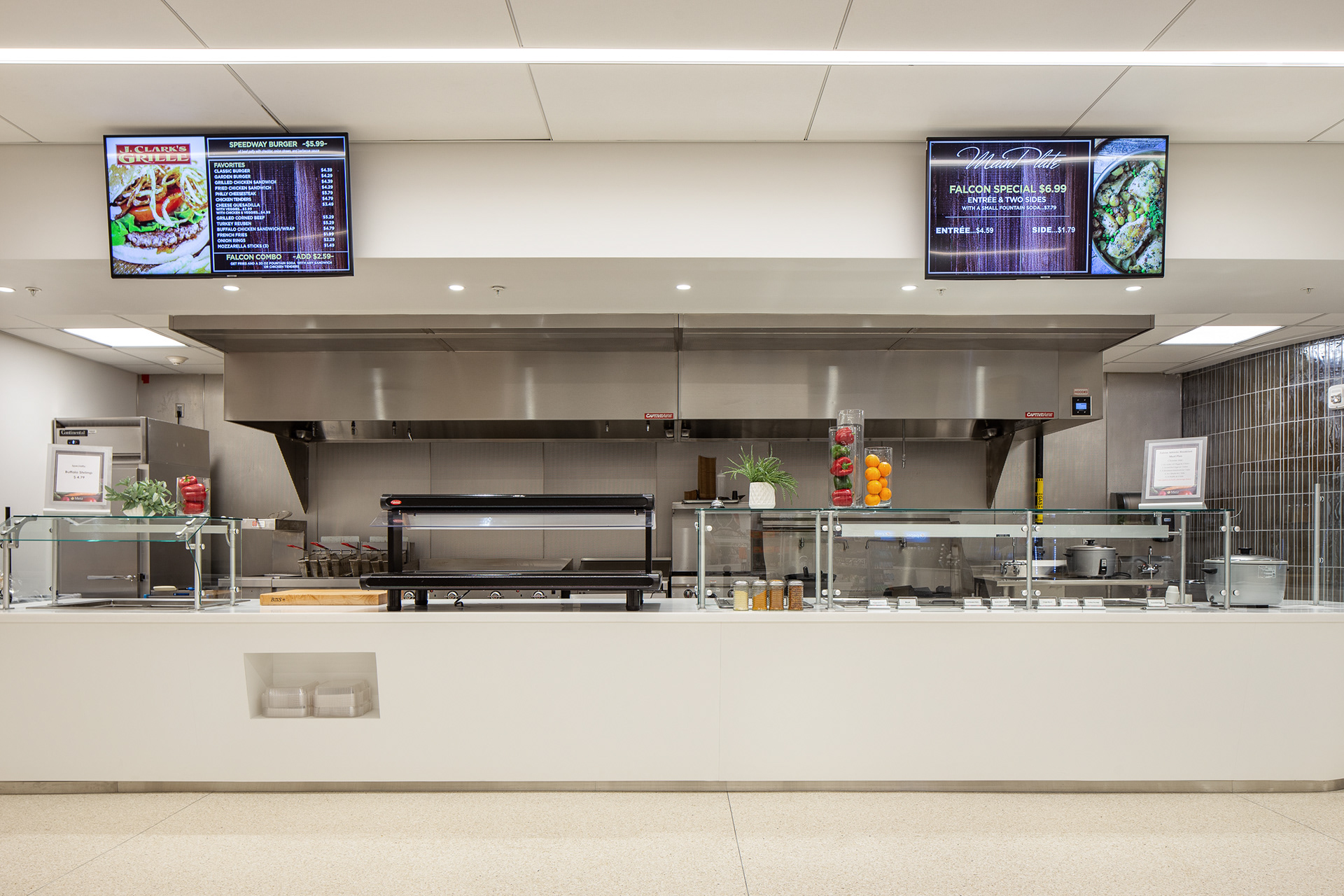 Cafeteria serving line at the L. Gale Lemerand Student Center, Daytona State College.