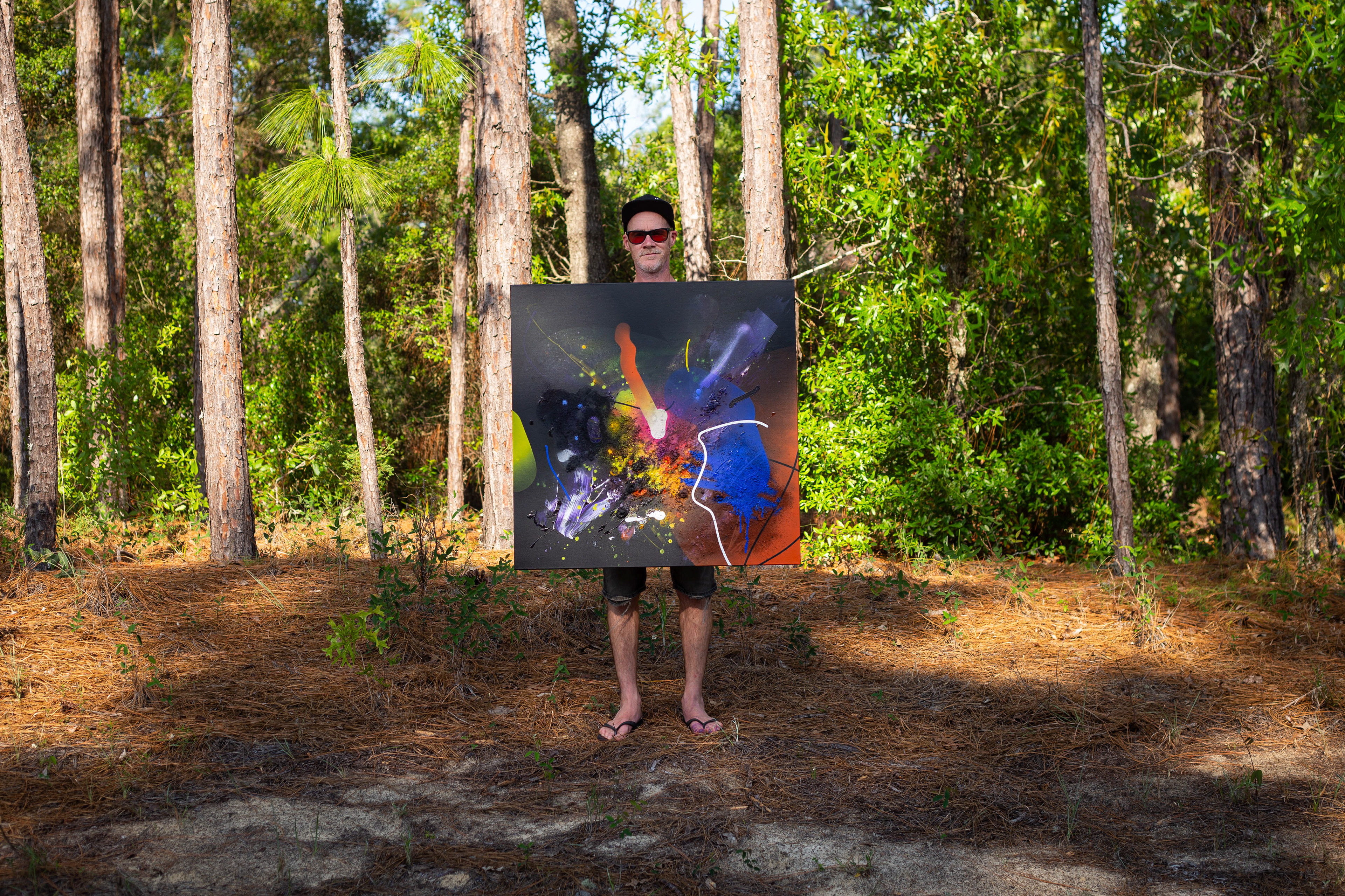 Martin Kafes33 Hirth with paintings Volcanic Journey in Florida