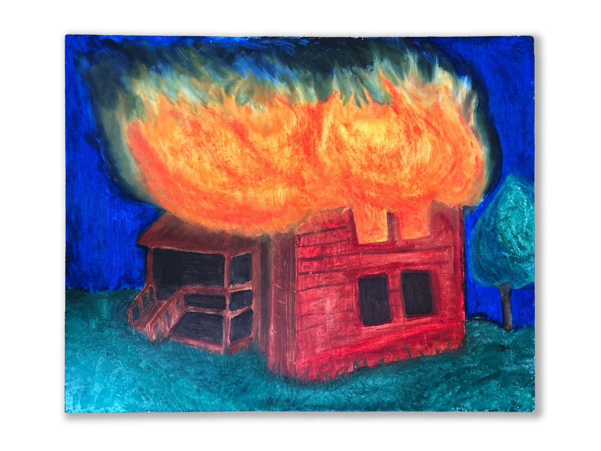 "Burning Bando - The Staple of Detroit" - Oil on 3x4ft masonite