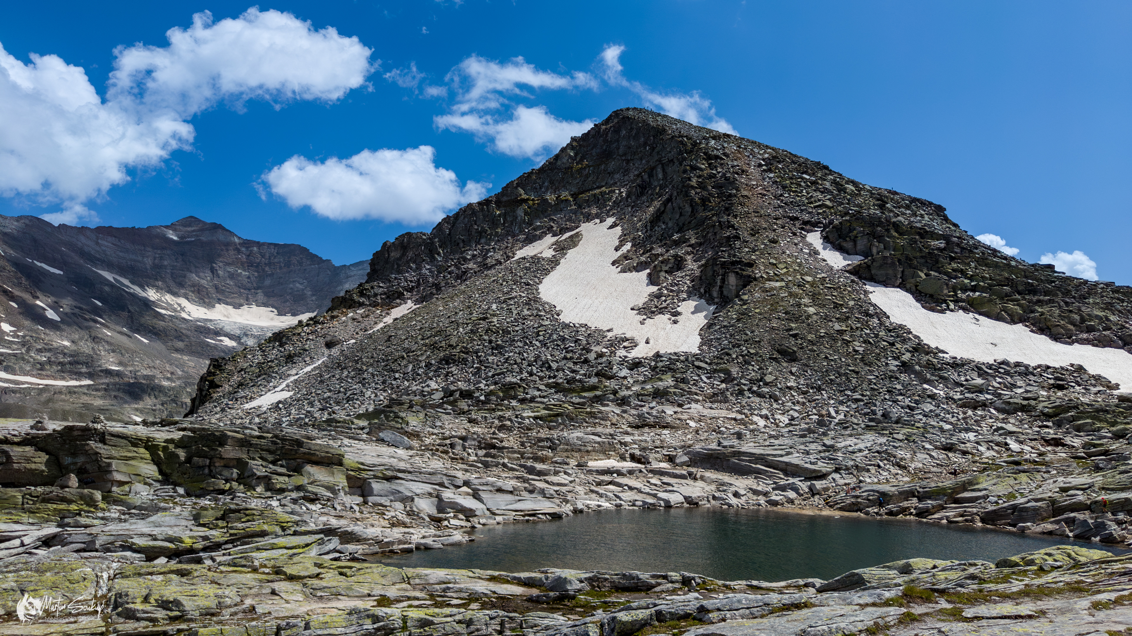 Medelzkopfe v pohledu od jezera Medelzlacke
