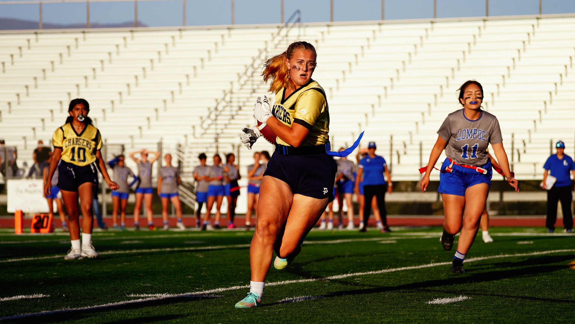 Dos Pueblos girls flag football team defeats Lompoc