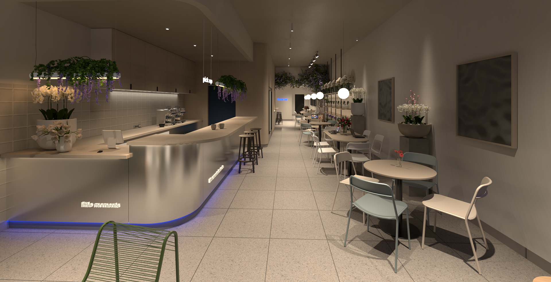 entrance greeter food/drink area