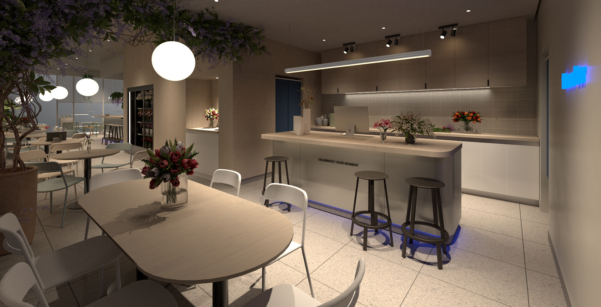 flower bar consultation/work area