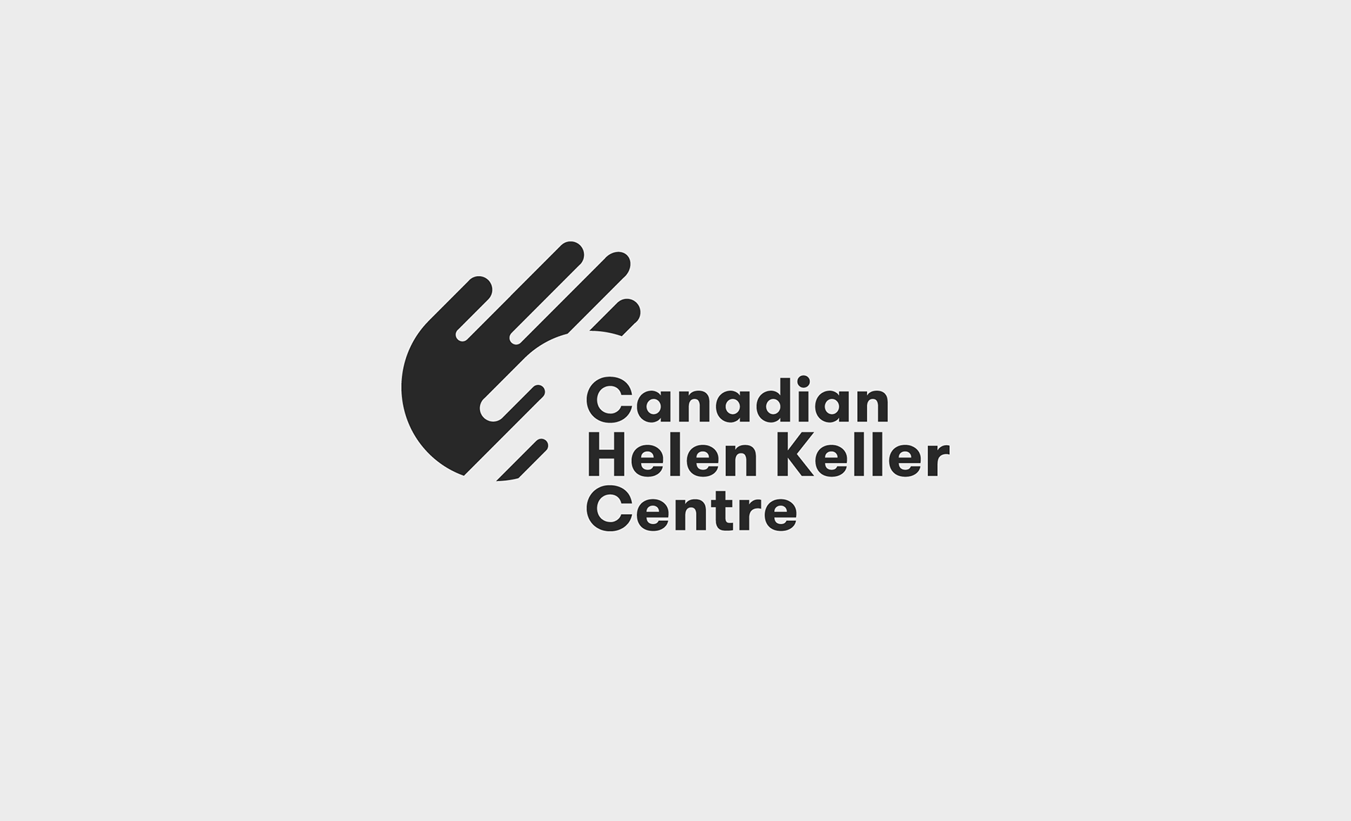 Canadian Helen Keller Centre interlocking hands logo lockup in solid black.