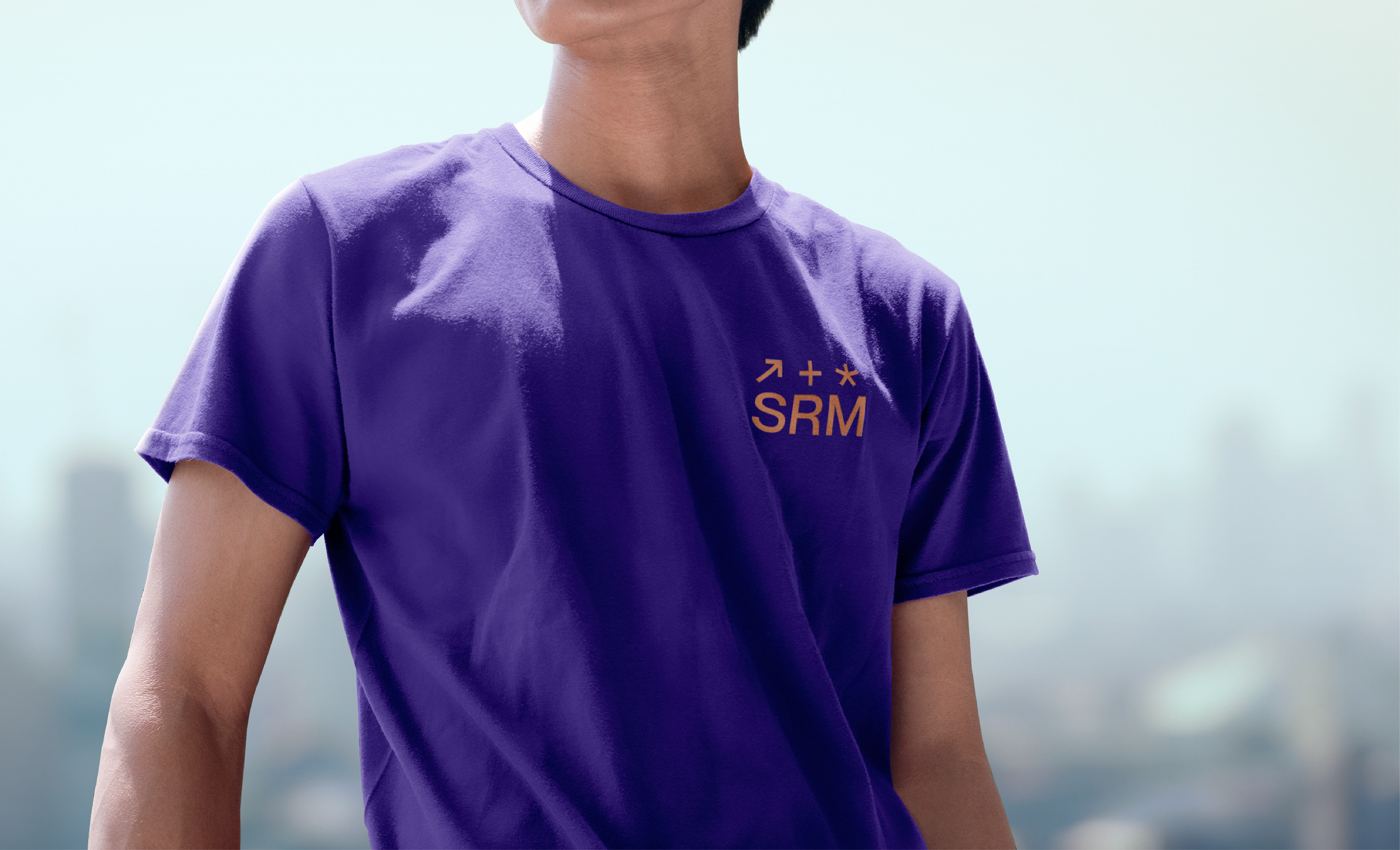 SRM Architects + Urban Designers brand identity applied to t-shirt
