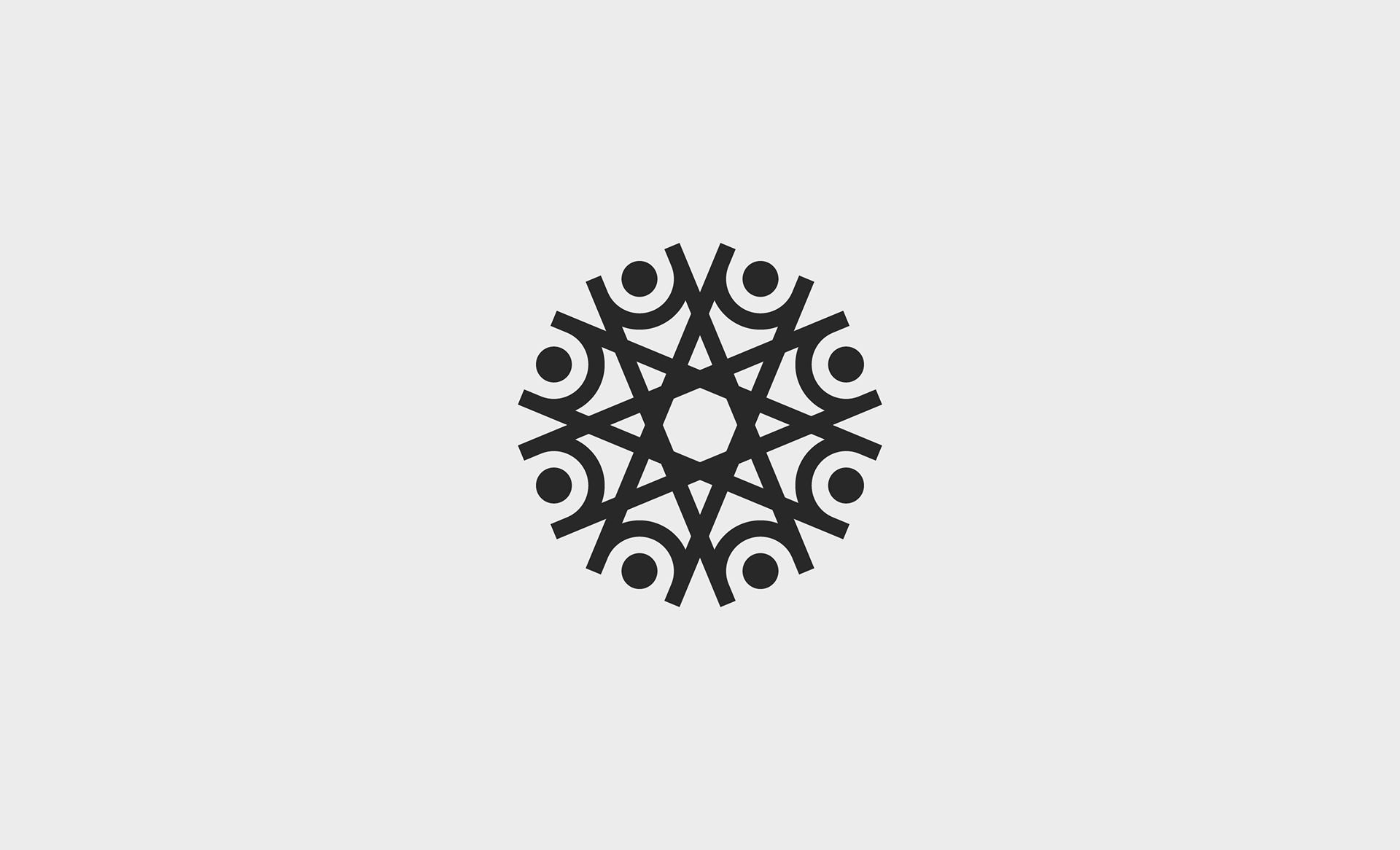 Friends for Life Bike Rally symbol with human figures in spoke-like arrangement. Solid black.