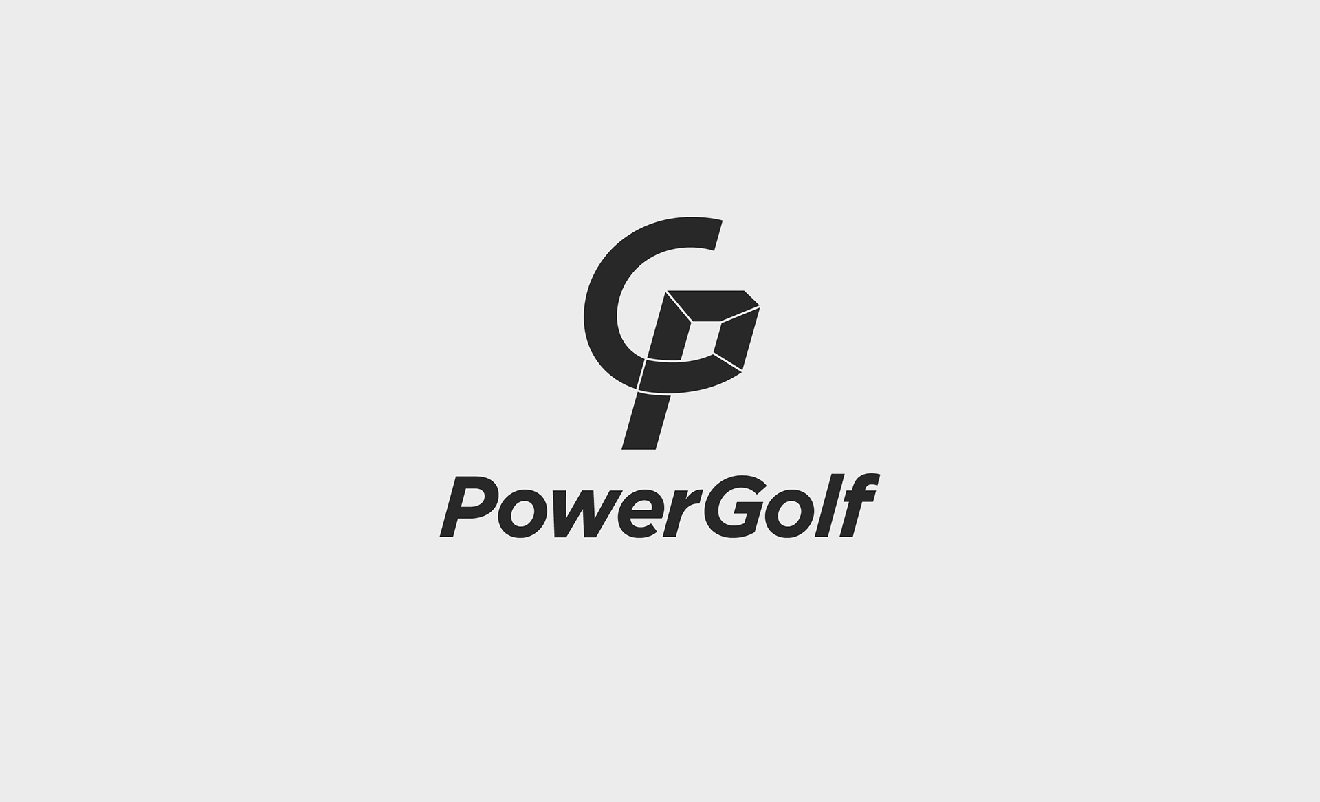 PowerGolf Performance Centre PG monogram symbol in solid black.