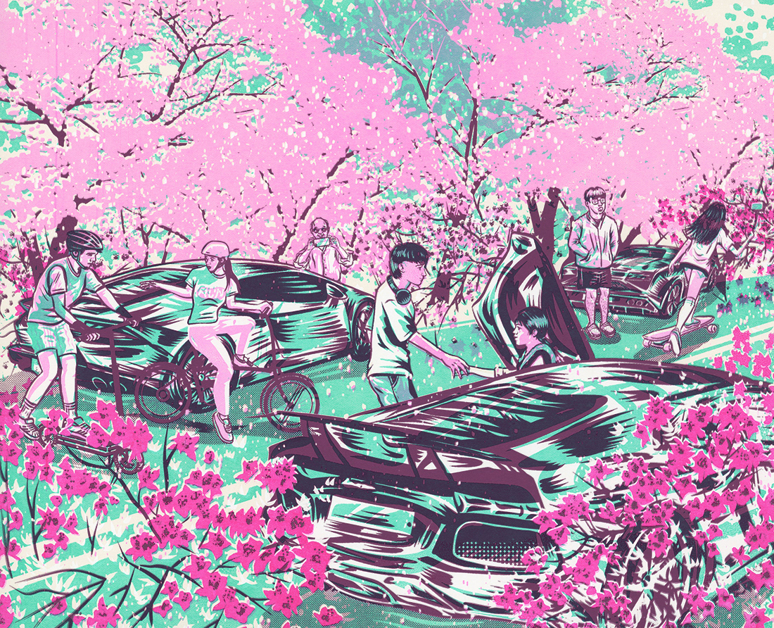 B. <연소답청>(年少踏靑) - Youngsters Enjoying Cherry Blossoms
