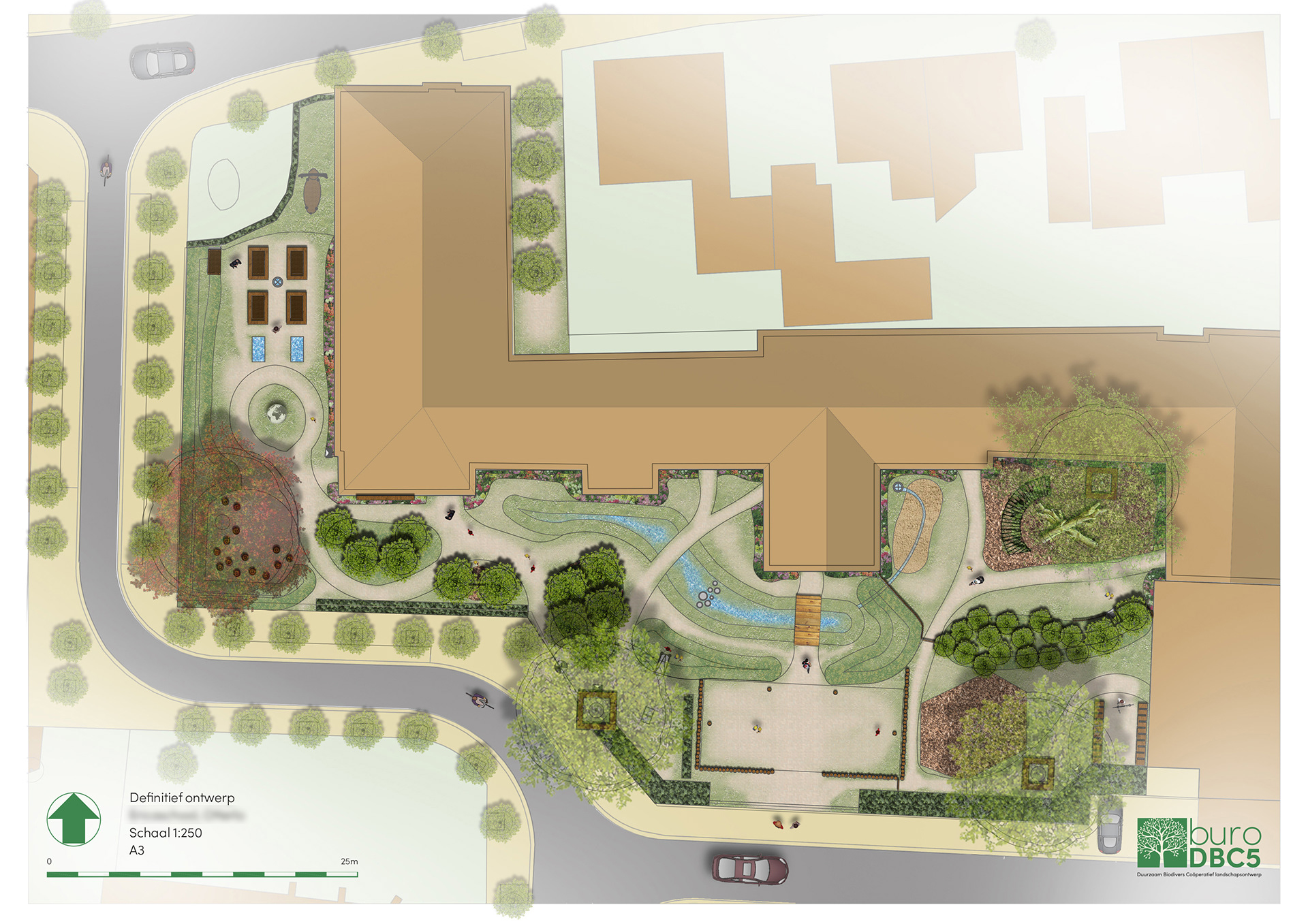 Definitief ontwerp voor het groene schoolplein