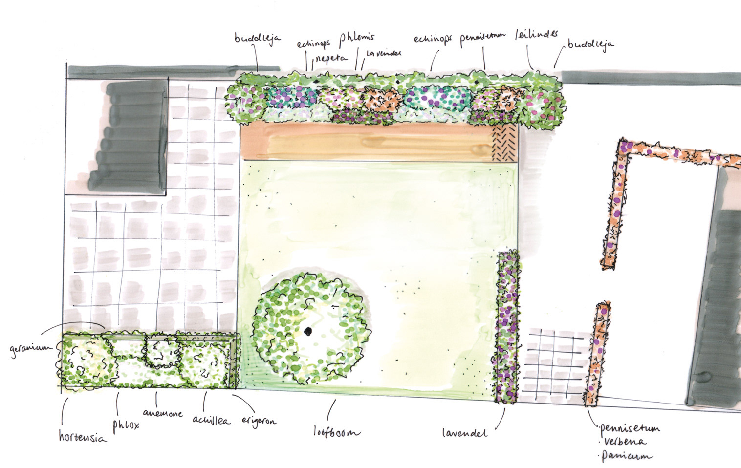 Schetsontwerp beplanting