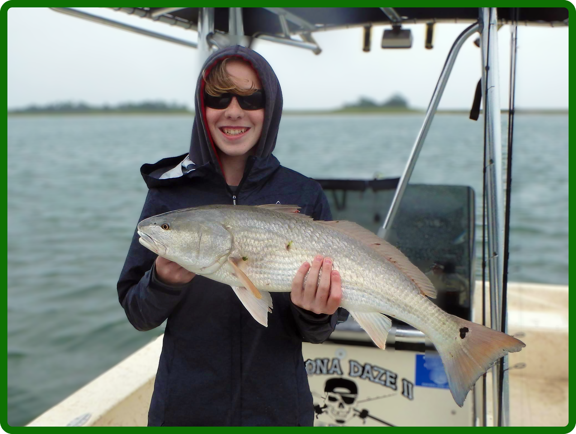Devon Burrelle catches a fish!