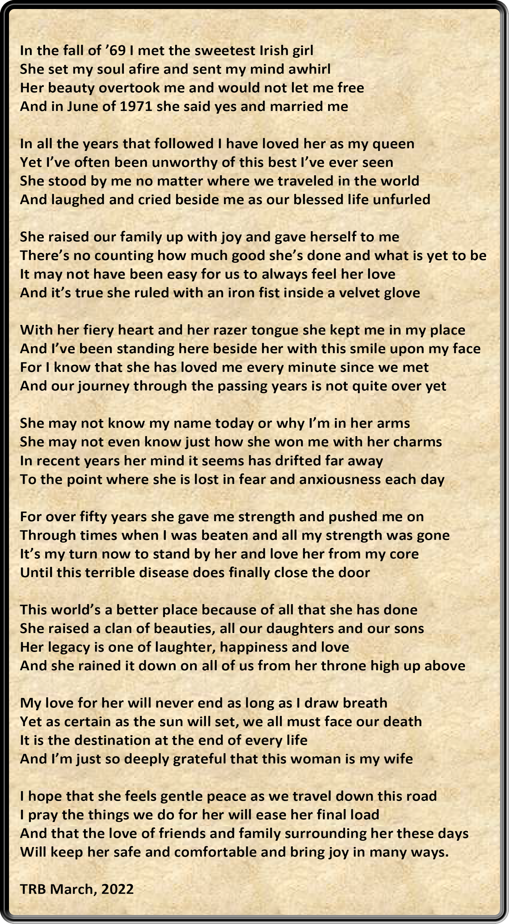 Tom's Poem