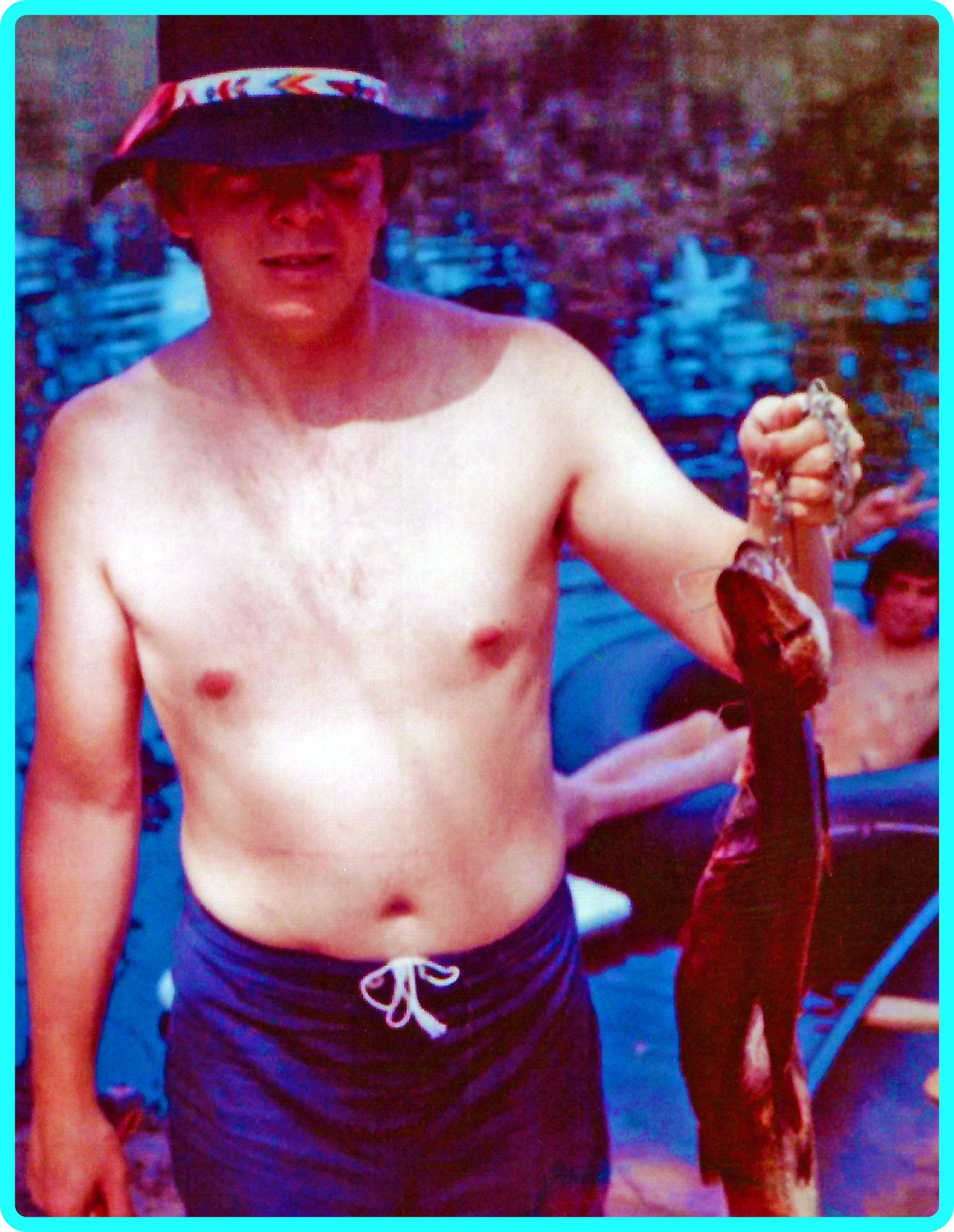 Dad Catches a Lunker with Me in Bkgrnd