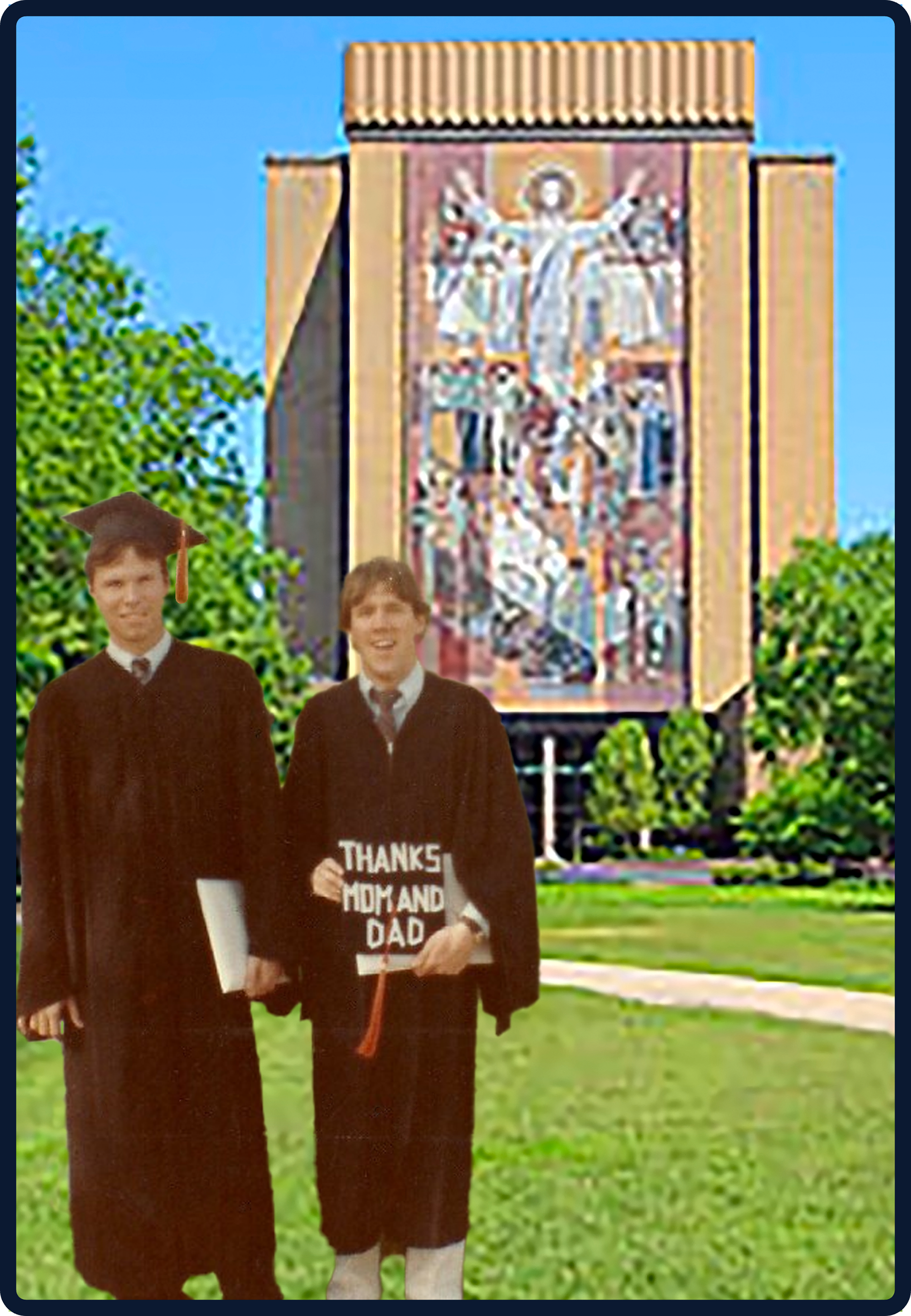 In front of Hesburgh Library