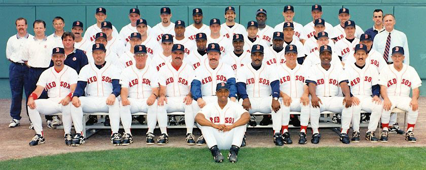 Al's 1996 team with Mike Greenwell, Roger Clemens, Wade Boggs, Jim Rice, Johnny Pesky, Jose Canseco