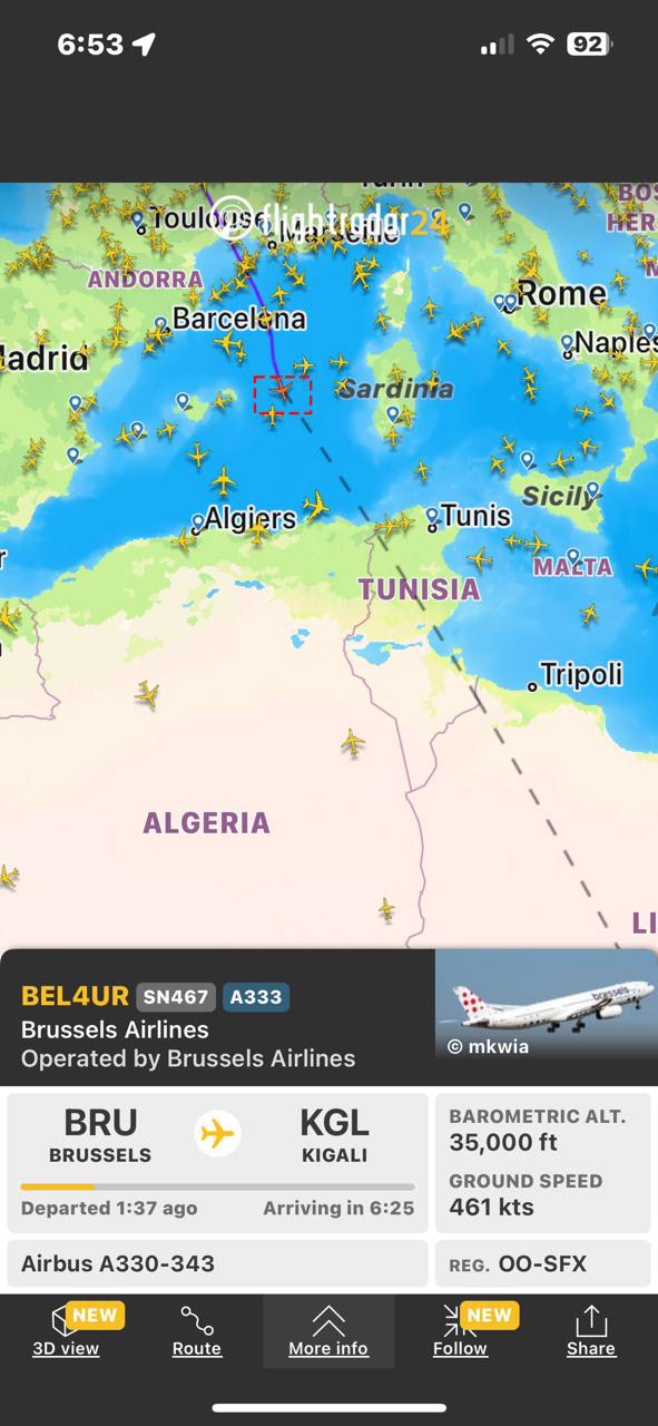 Muja's Flight path