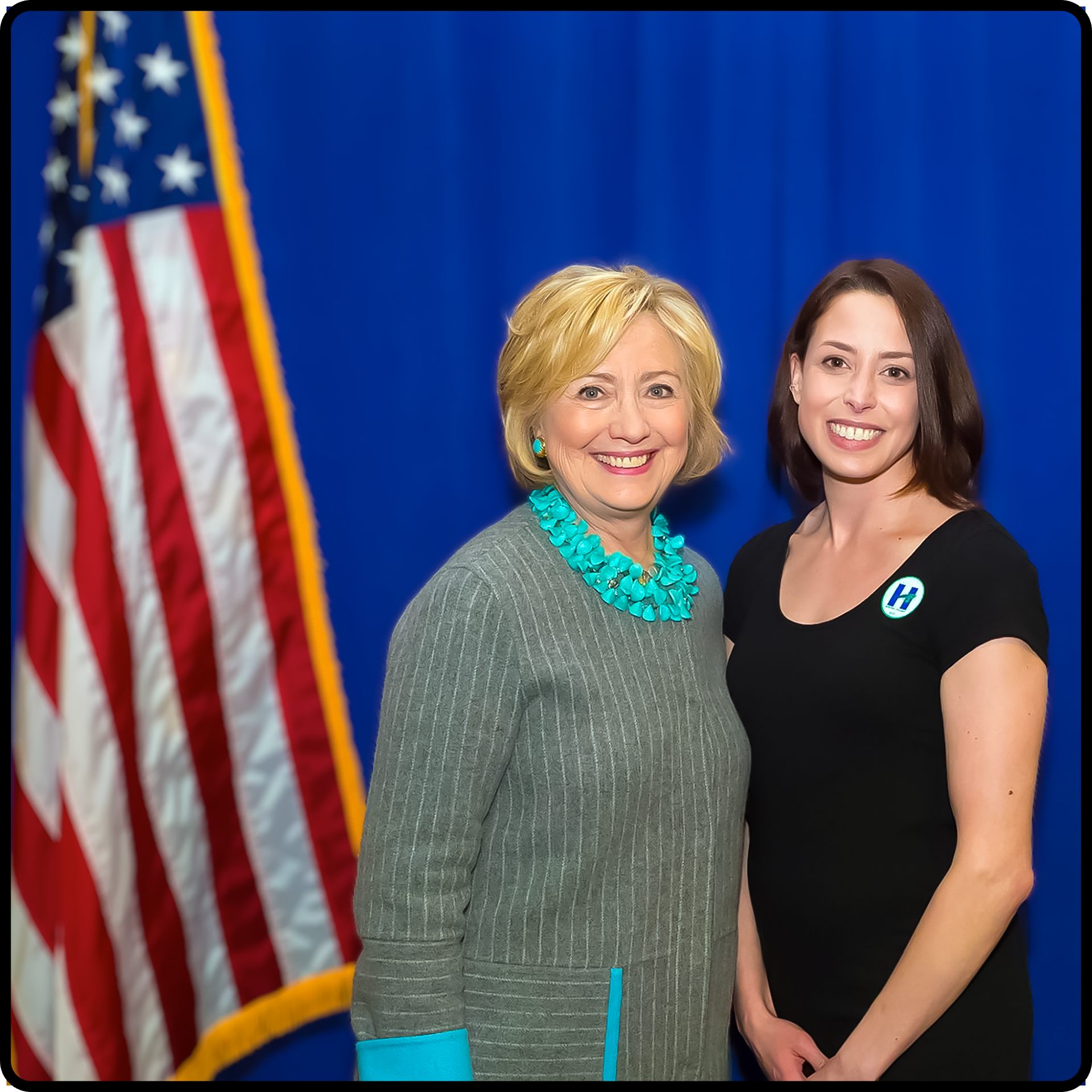 Courtney Brunelle with Hillary Clinton 2016