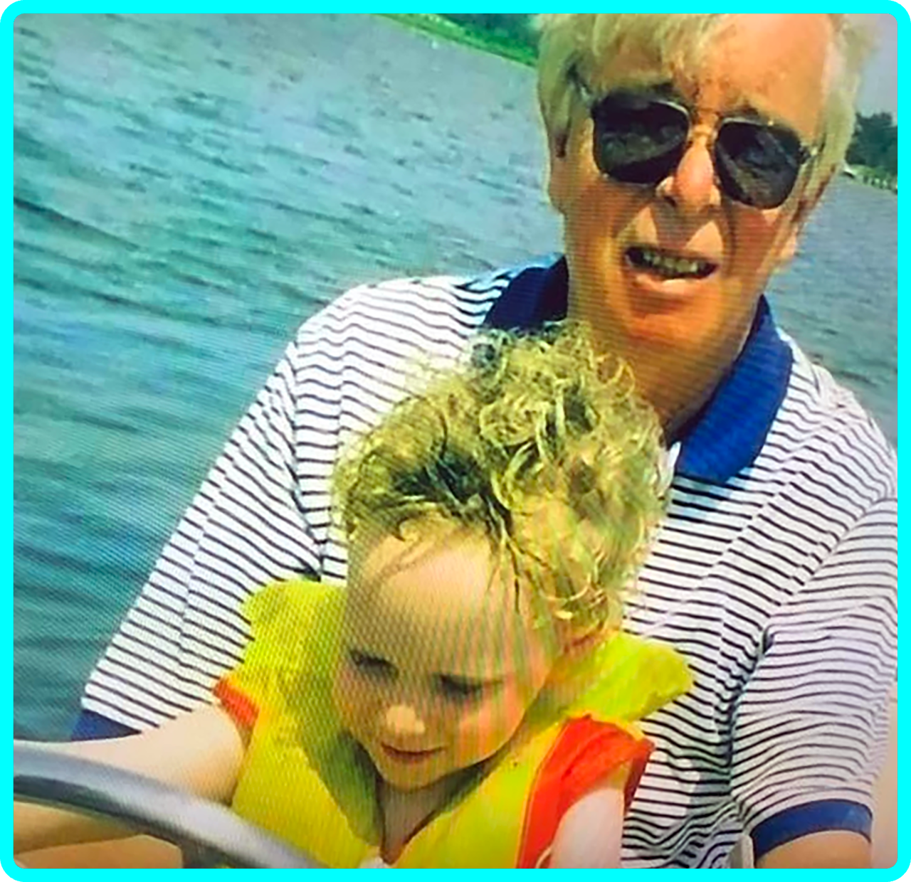 Letting Grandson Drive Boat