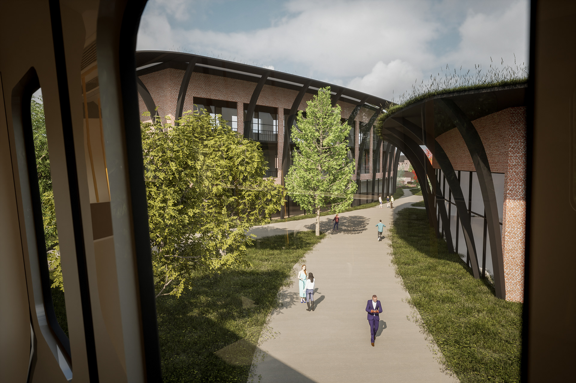 View From the Train as it approached Wolverhampton City Station 