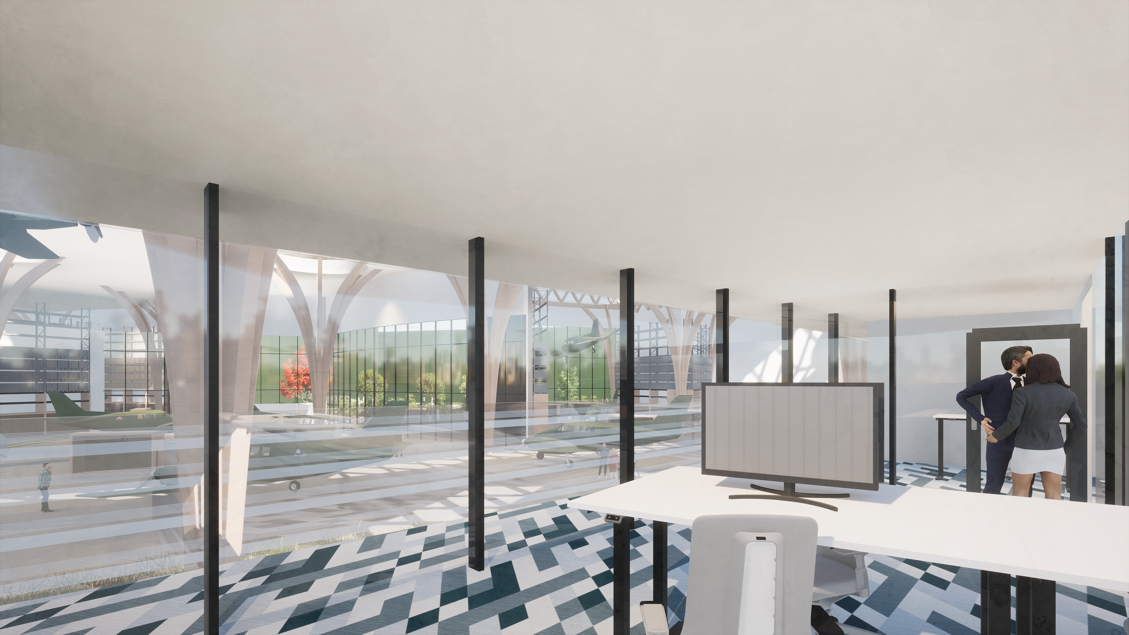 View from staff desk