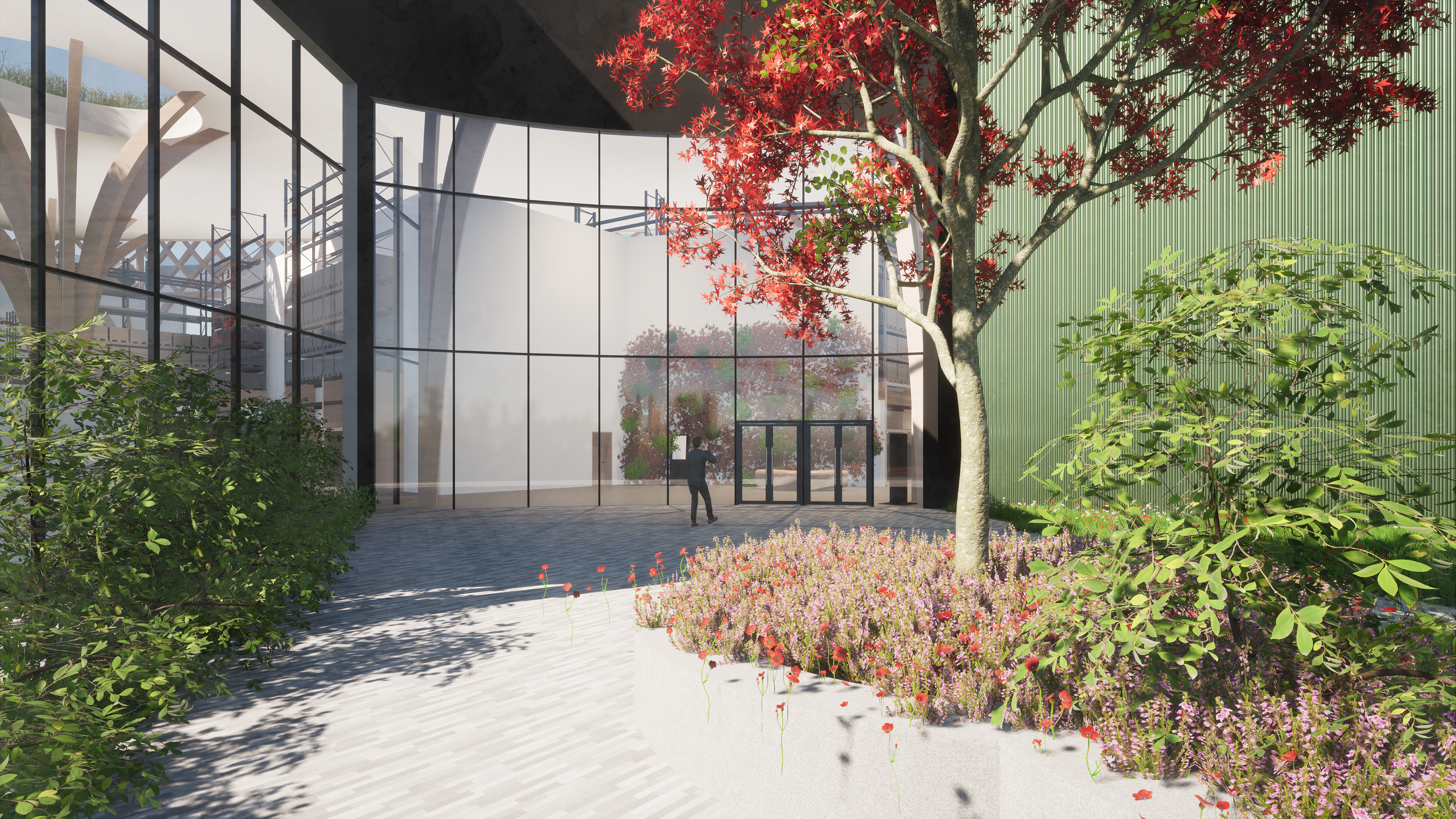 View of the entrance to the collection hub