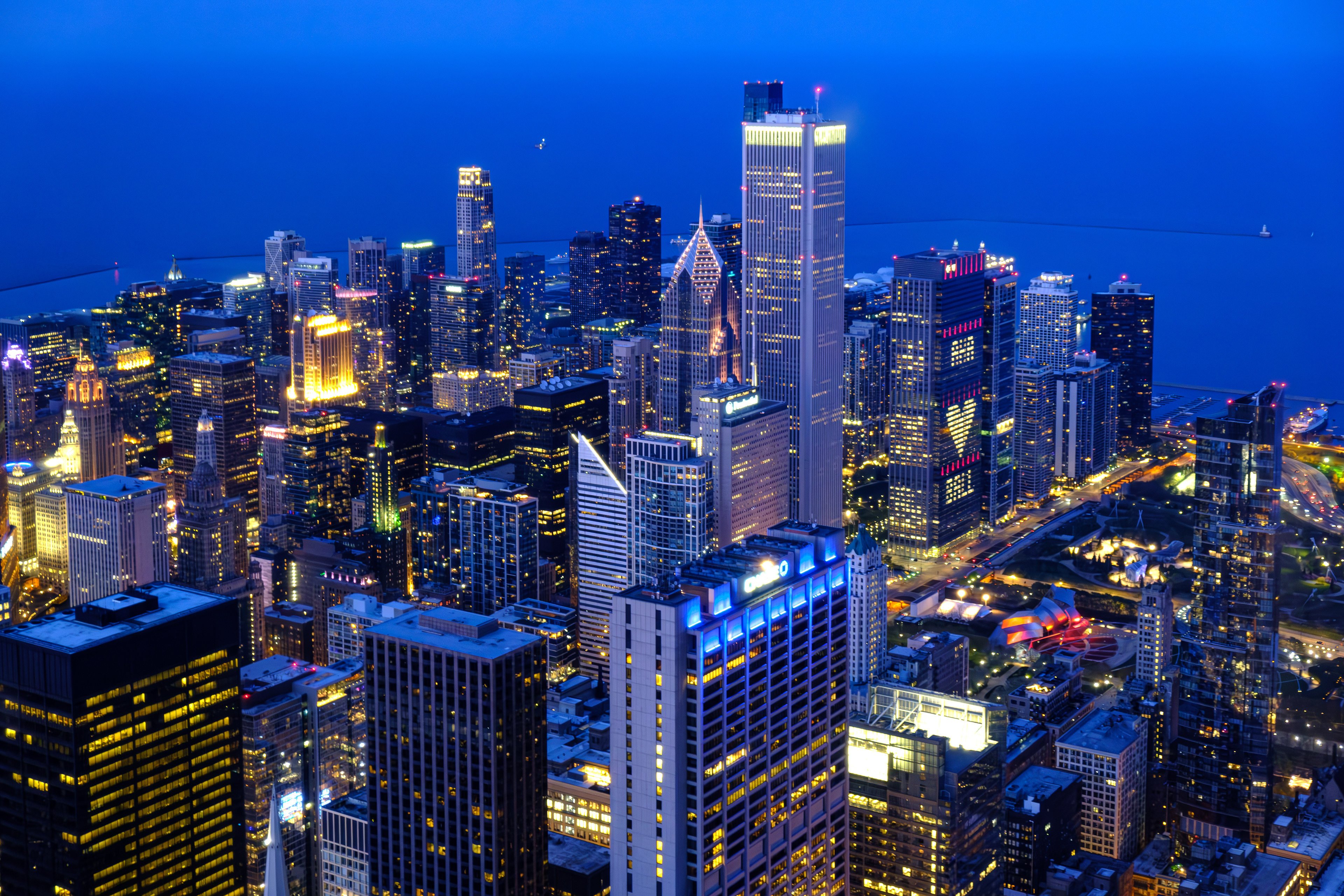 Chicago. Illinois. USA. View from Willis Tower is the Skydeck observation platform.