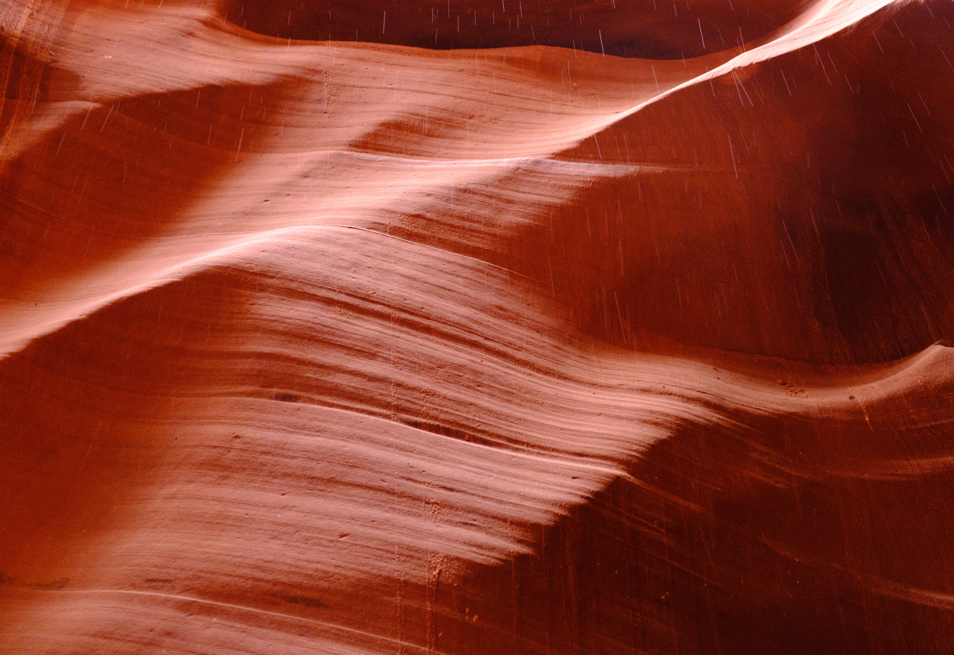Close-up of sandstone texture in Antelope Canyon.
