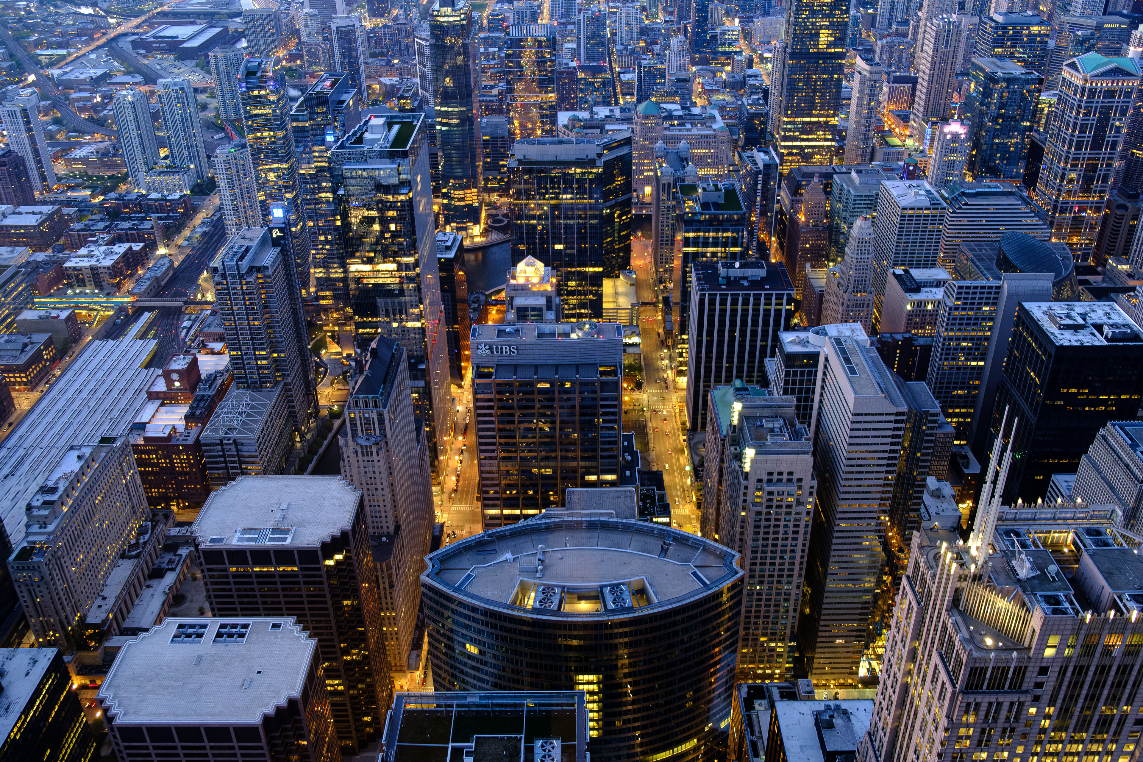 Chicago. Illinois. USA. View from Willis Tower is the Skydeck observation platform.