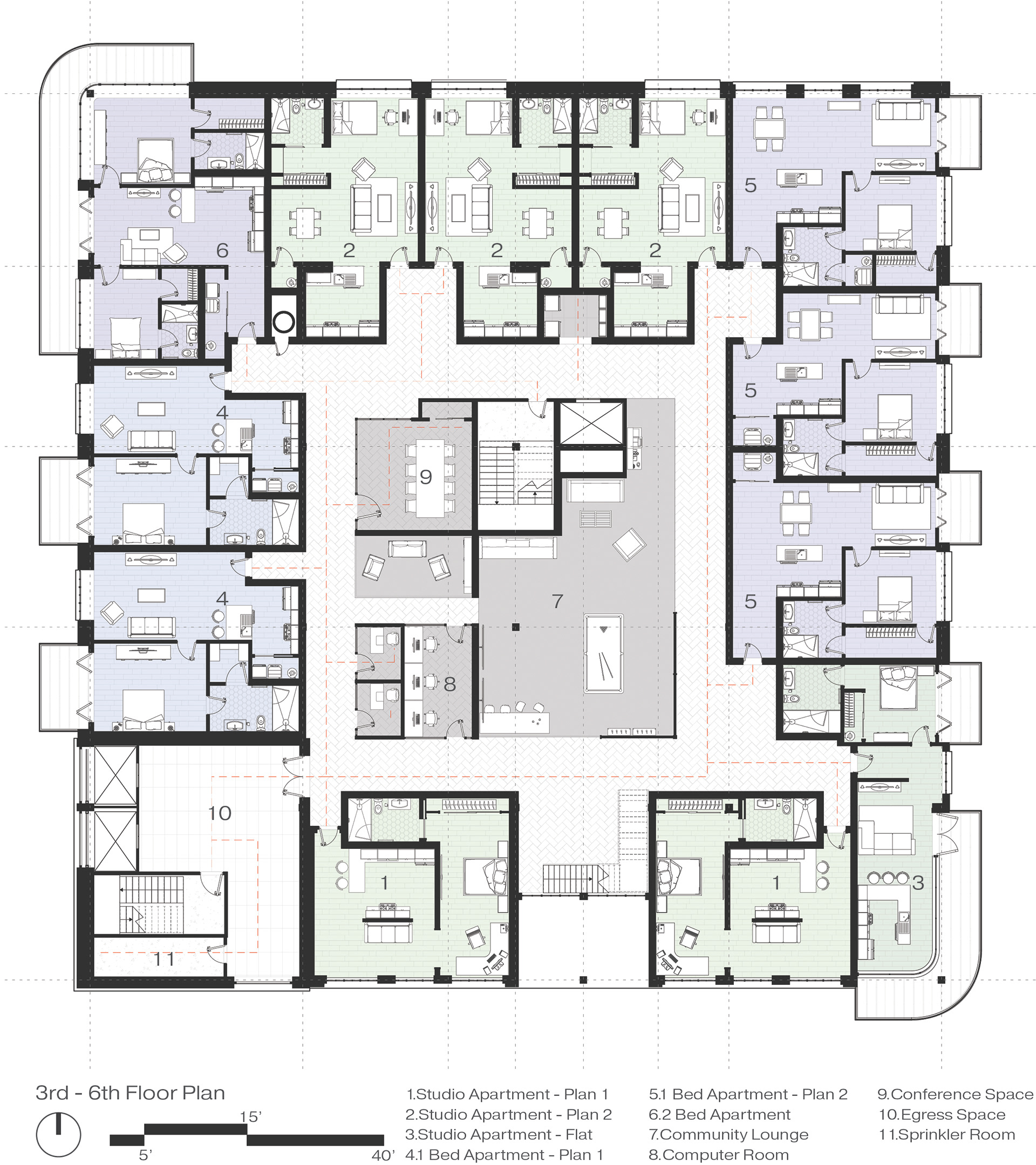 3rd - 6th Floor Plan