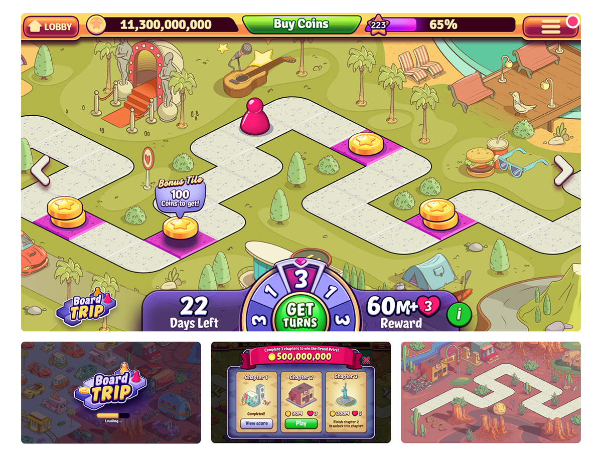 House of fun game art and UI design