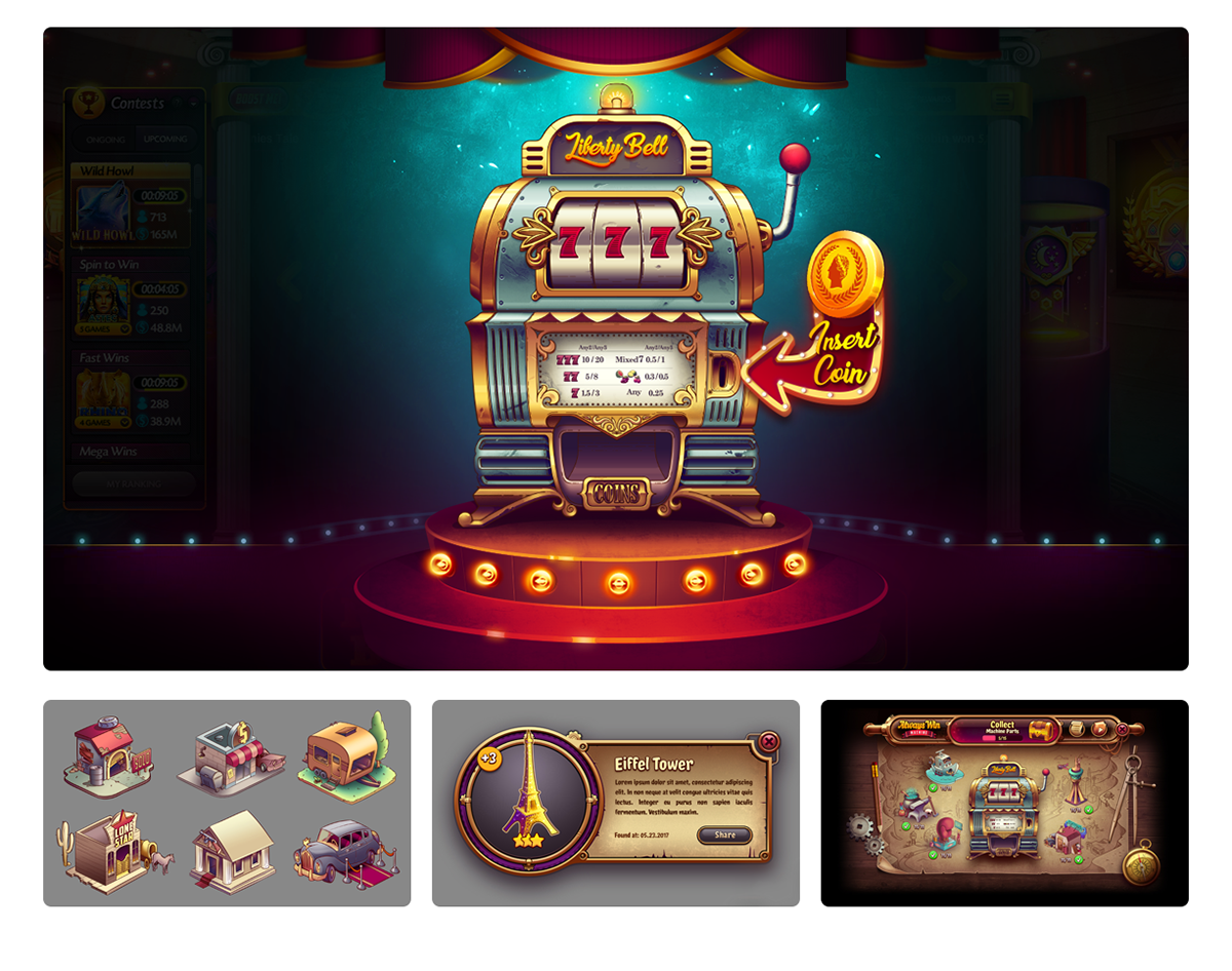 Caesars Casino Game art and UI design