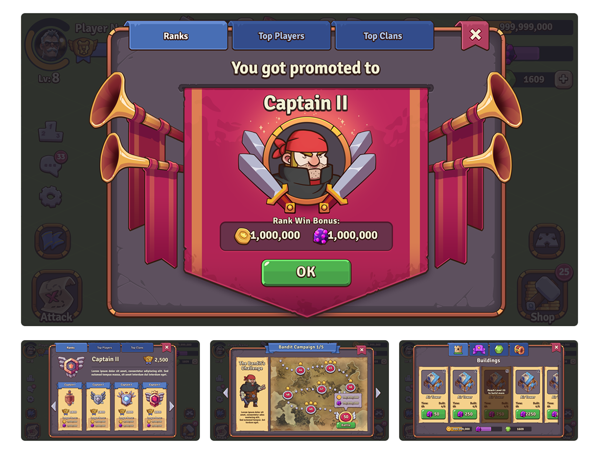 Mobile strategy game ui ux design