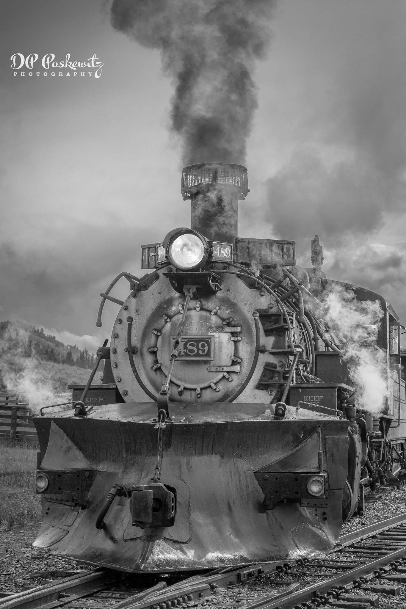 No. 489 in Storm at Osier:: Enroute to Chama, NM, Cumbres &amp; Toltec Scenic Railroad, 2017