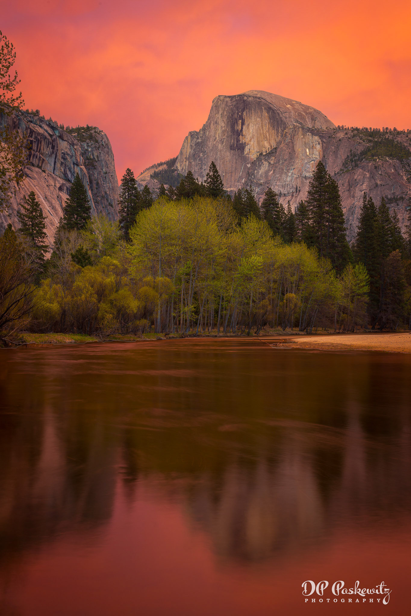 Half Dome Sunset Reflection: Half Dome from Camp 6, Yosemite NP, CA, 2015