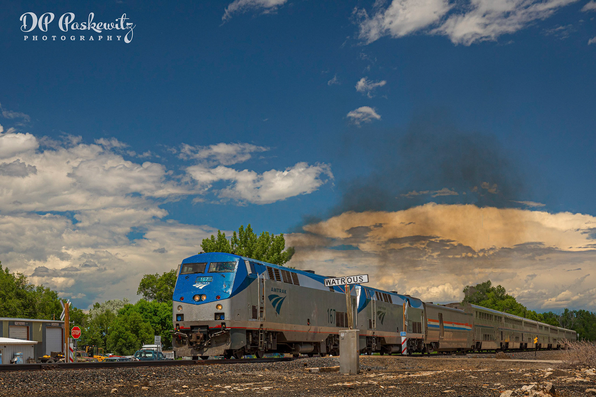 No. 3 at Watrous: Amtrak's Southwest Chief accelerates westbound at Watrous, NM